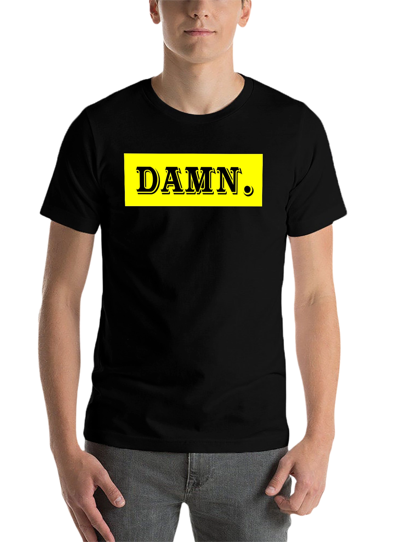 Black DAMN. Graphic Tee - Black Cotton Blend view 7