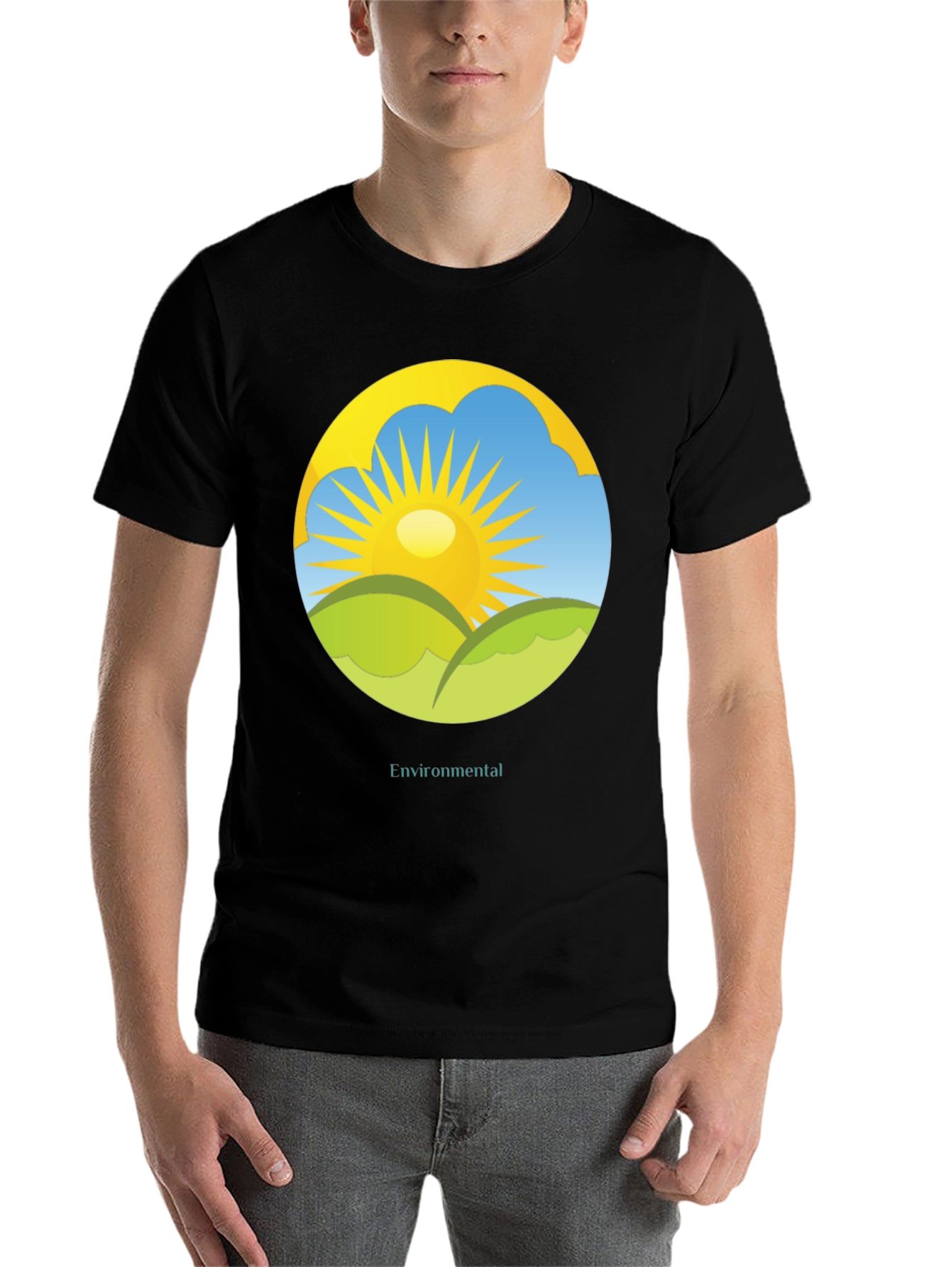 Black Environmental Graphic Tee -  Nature Inspired Design view 7
