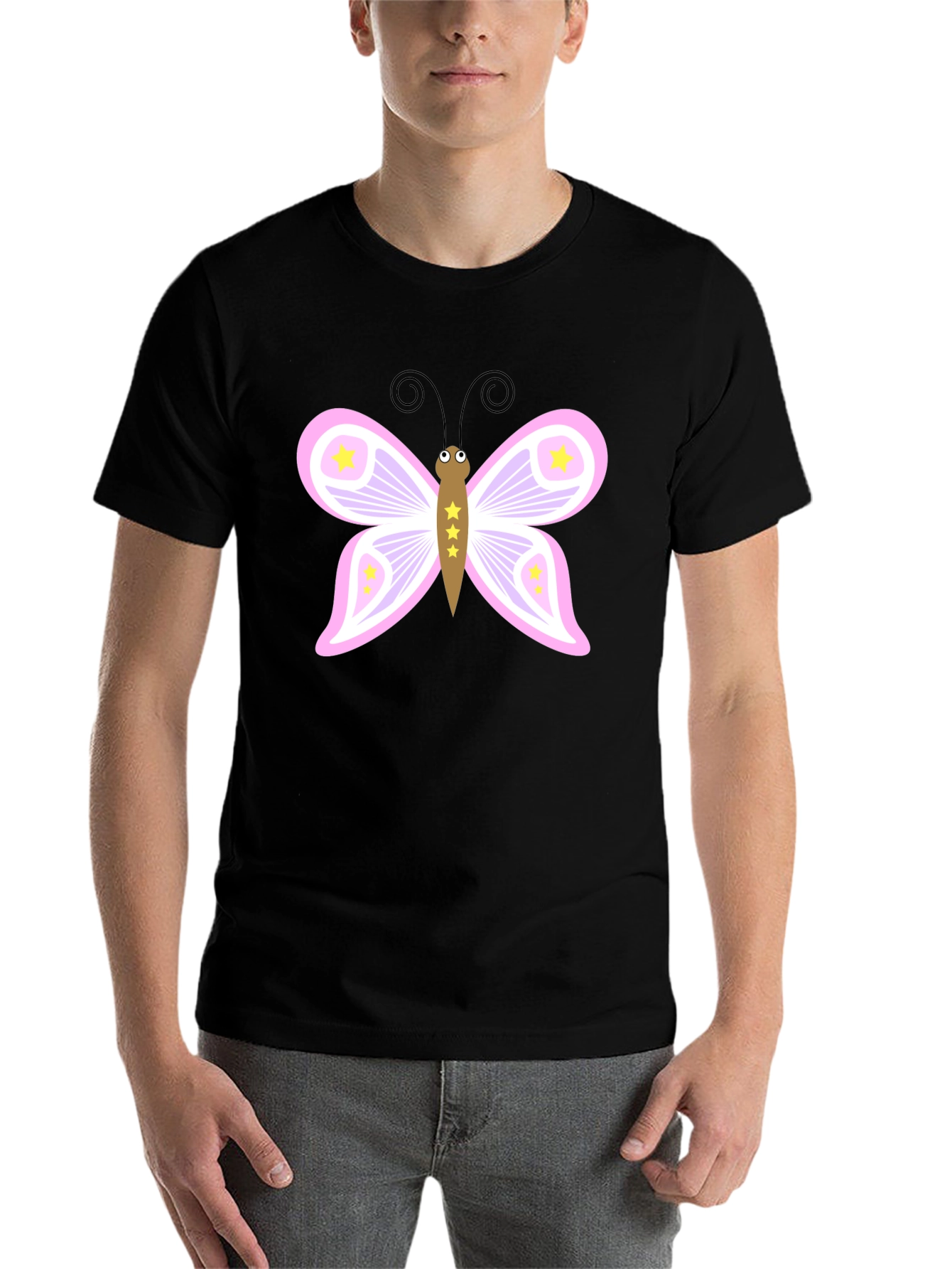 Black Butterfly Graphic Tee - Black Cotton Blend view 7