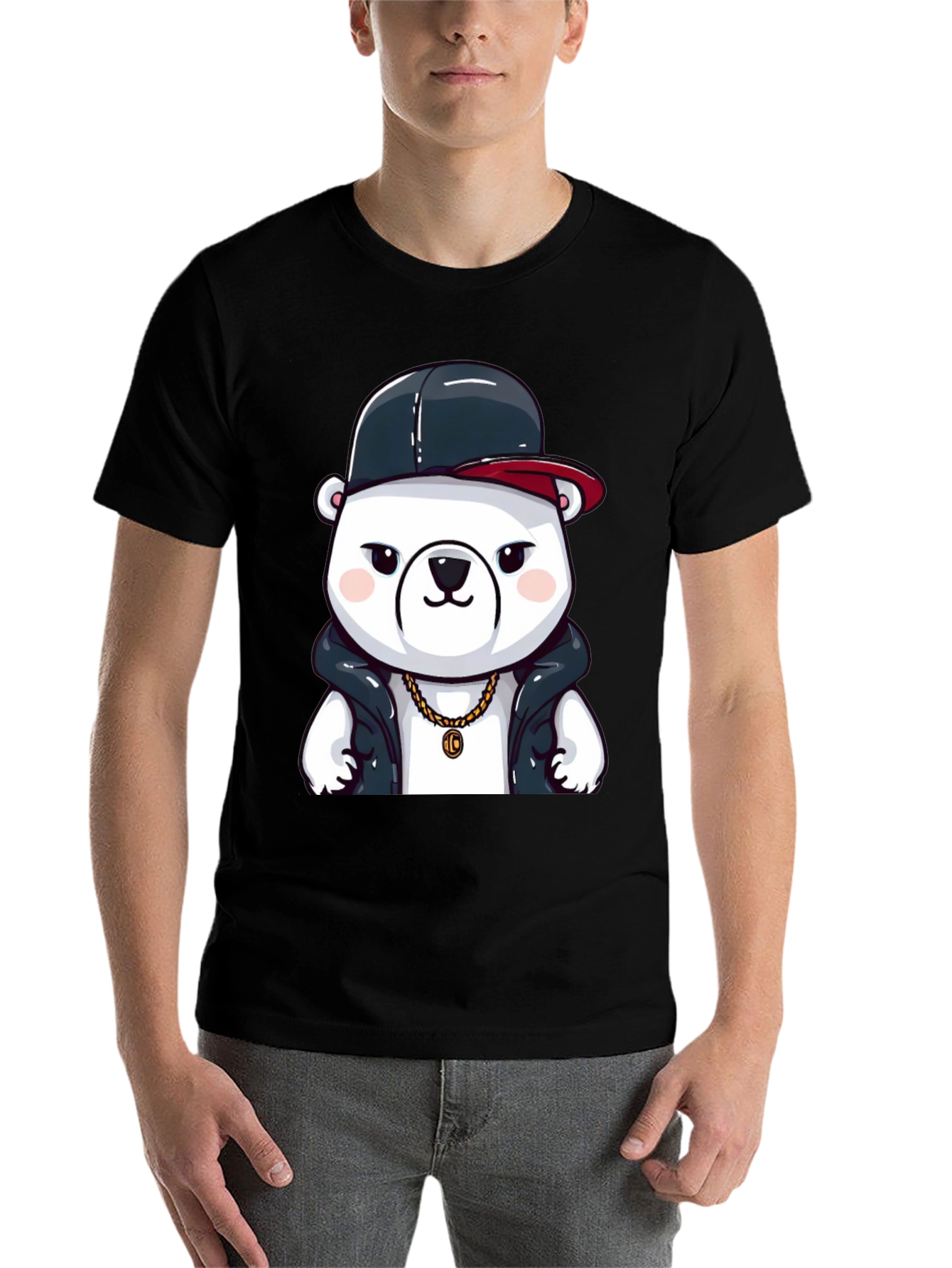 Black Cool Bear T-Shirt - Black view 7