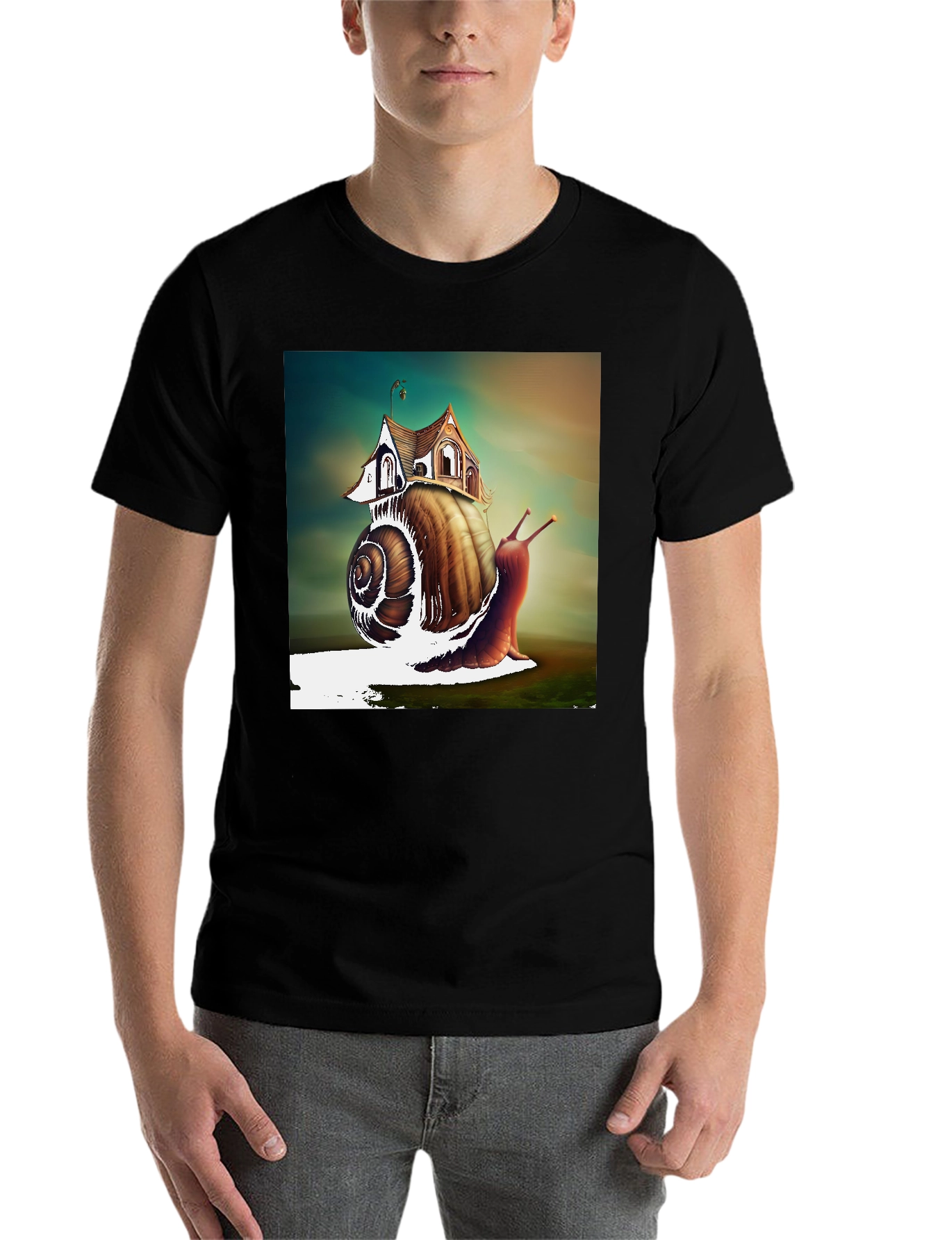 Black Snail House Graphic Tee - Unique Design view 7