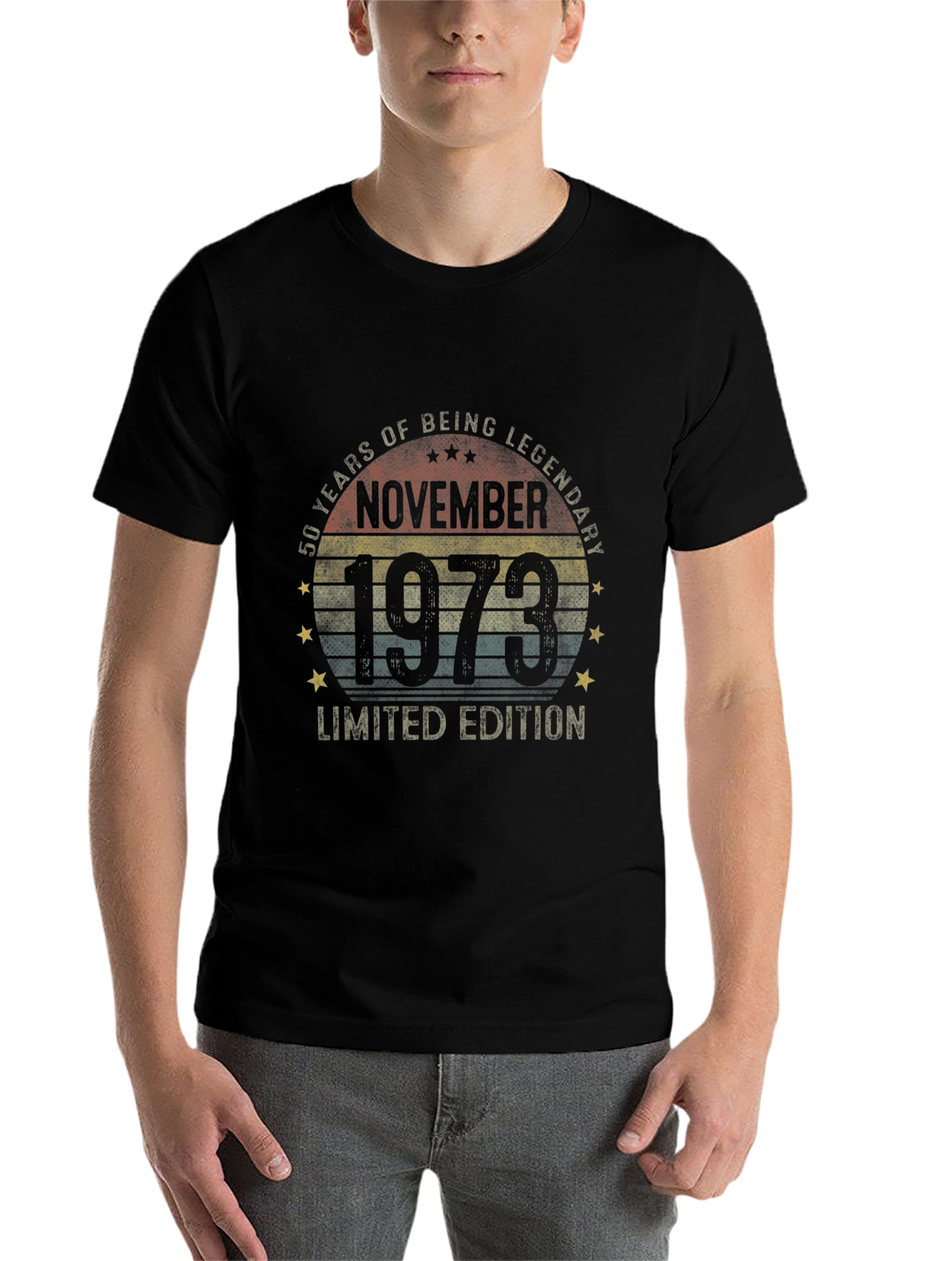 Black November 1973 Limited Edition 50th Birthday T-Shirt view 7