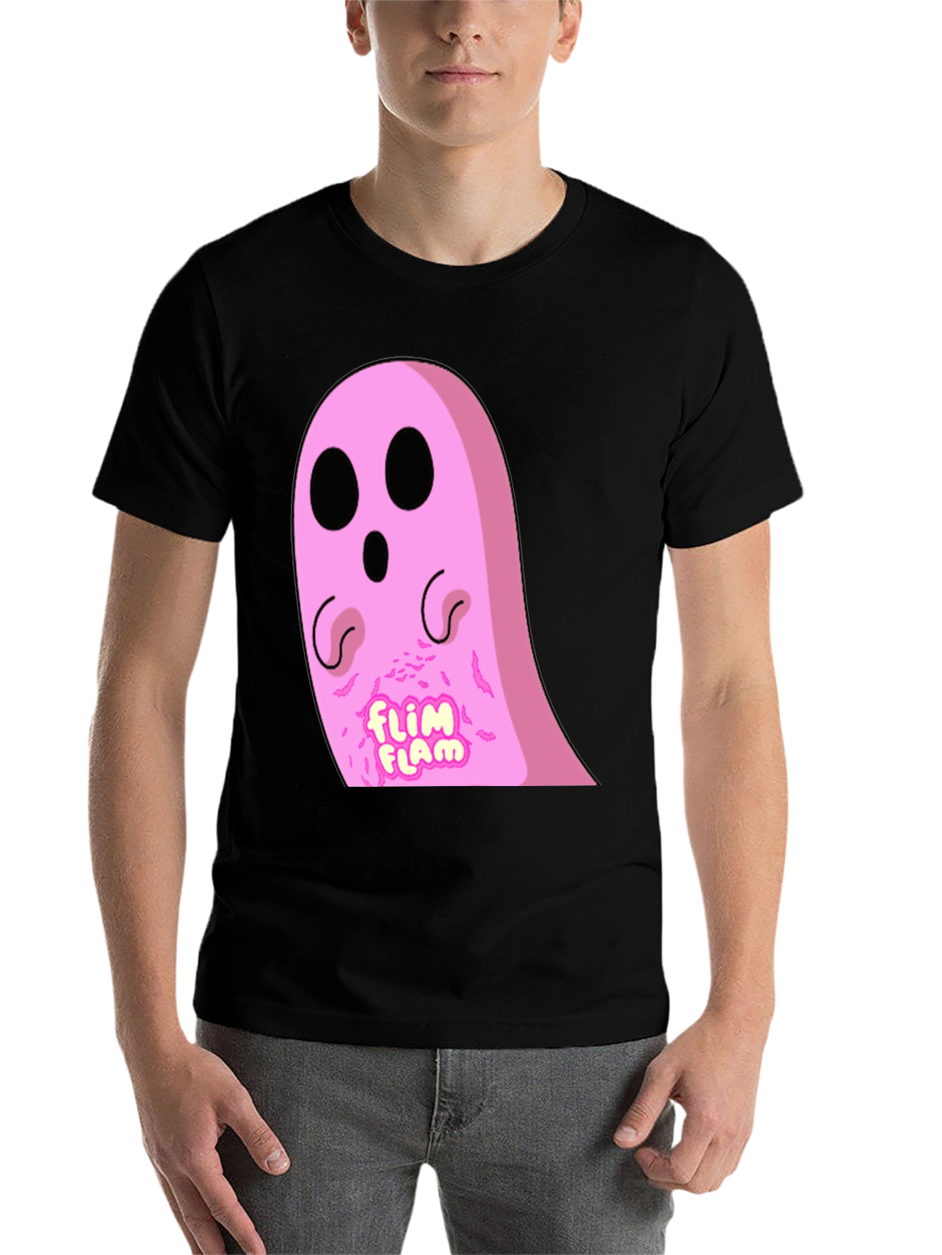Black Pink Ghost Flim Flam T-Shirt view 7