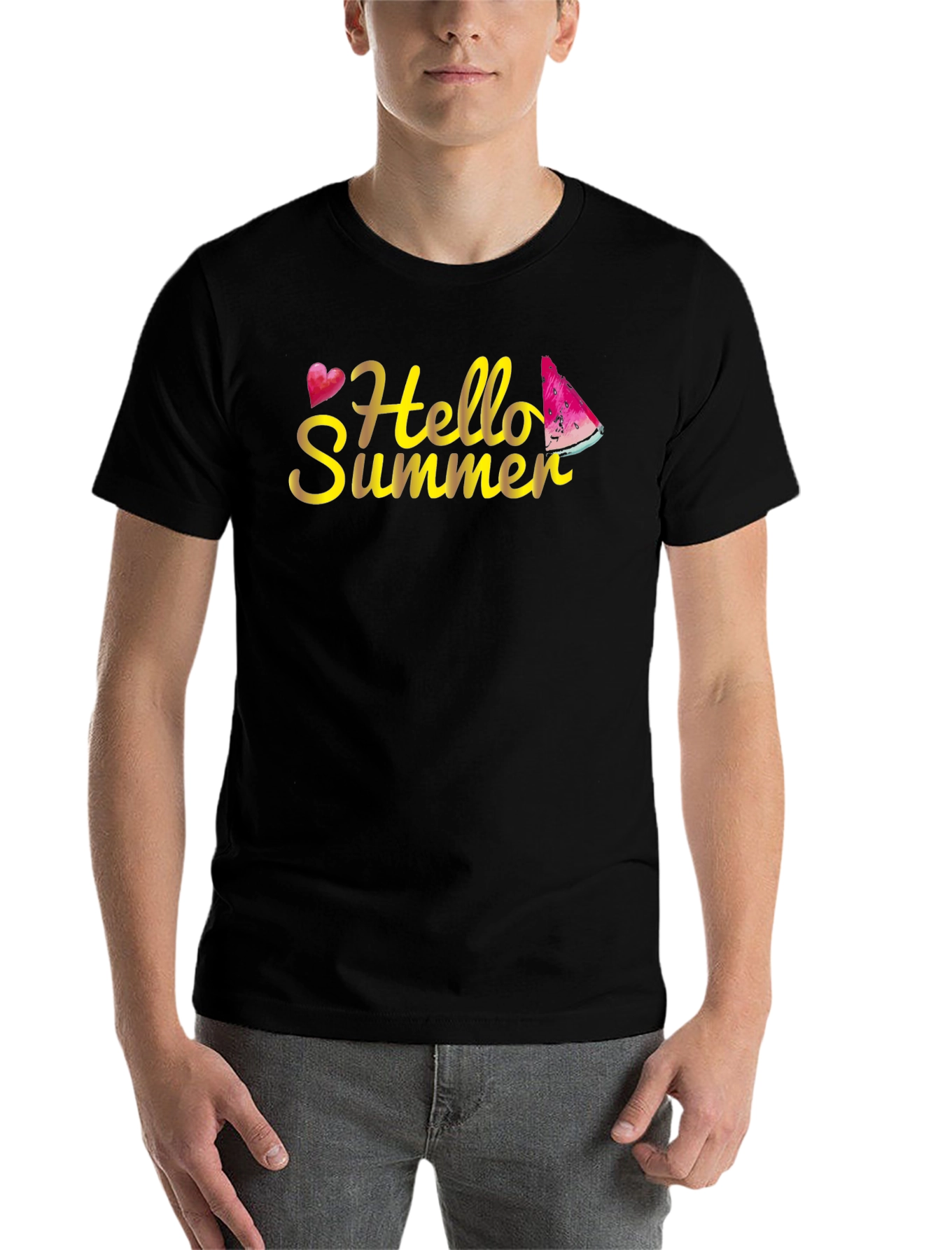 Black Hello Summer Black T-Shirt view 7