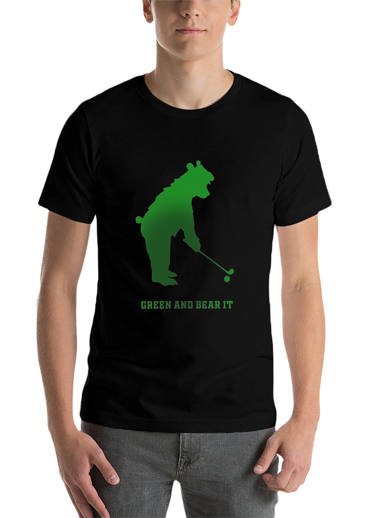 Black Green and Bear It Golf T-Shirt view 7
