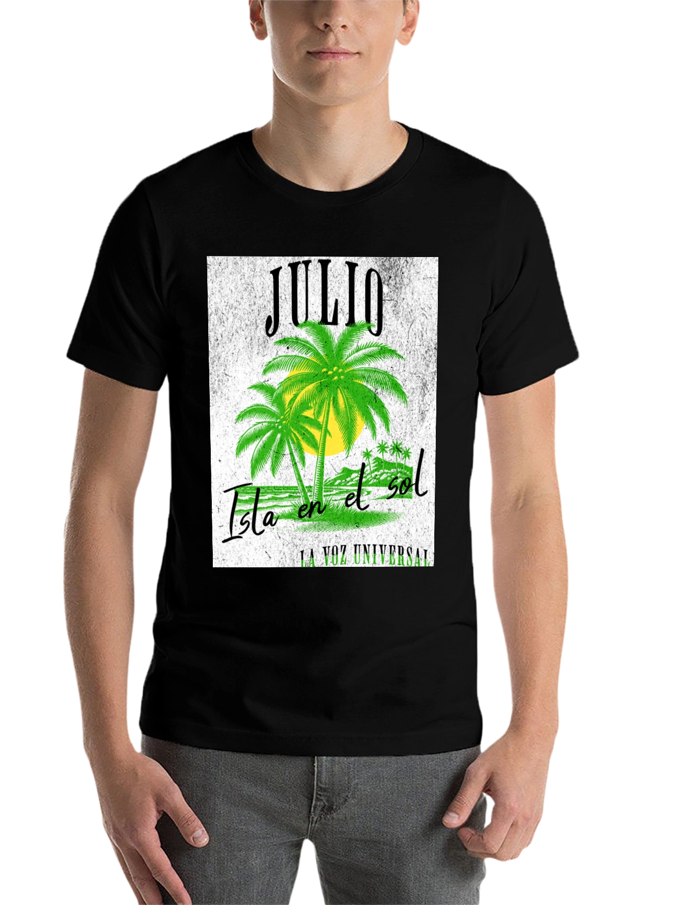 Black Julio Isla en el Sol T-Shirt - Black Cotton Tee view 7