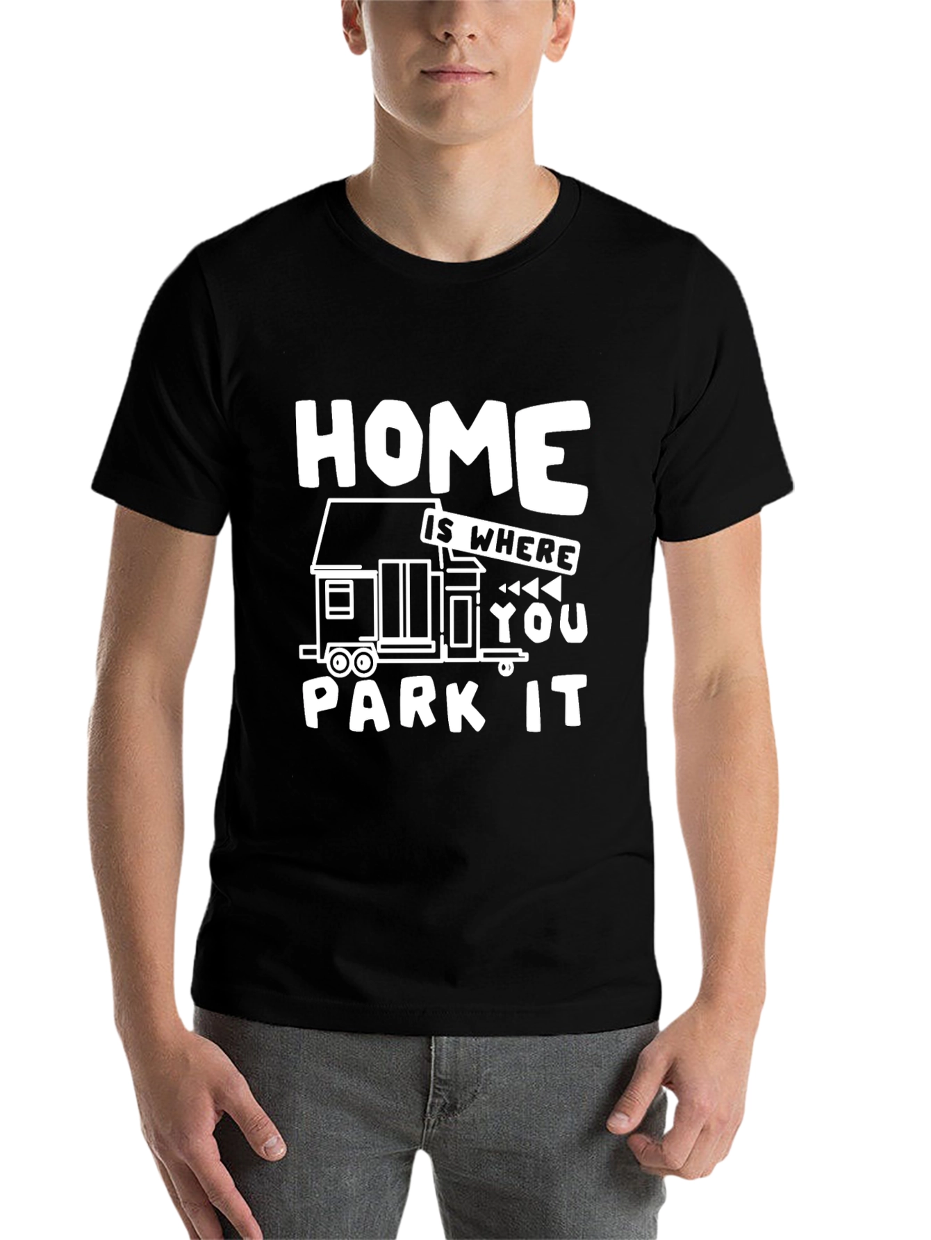 Black Home Is Where You Park It Graphic T-Shirt view 7