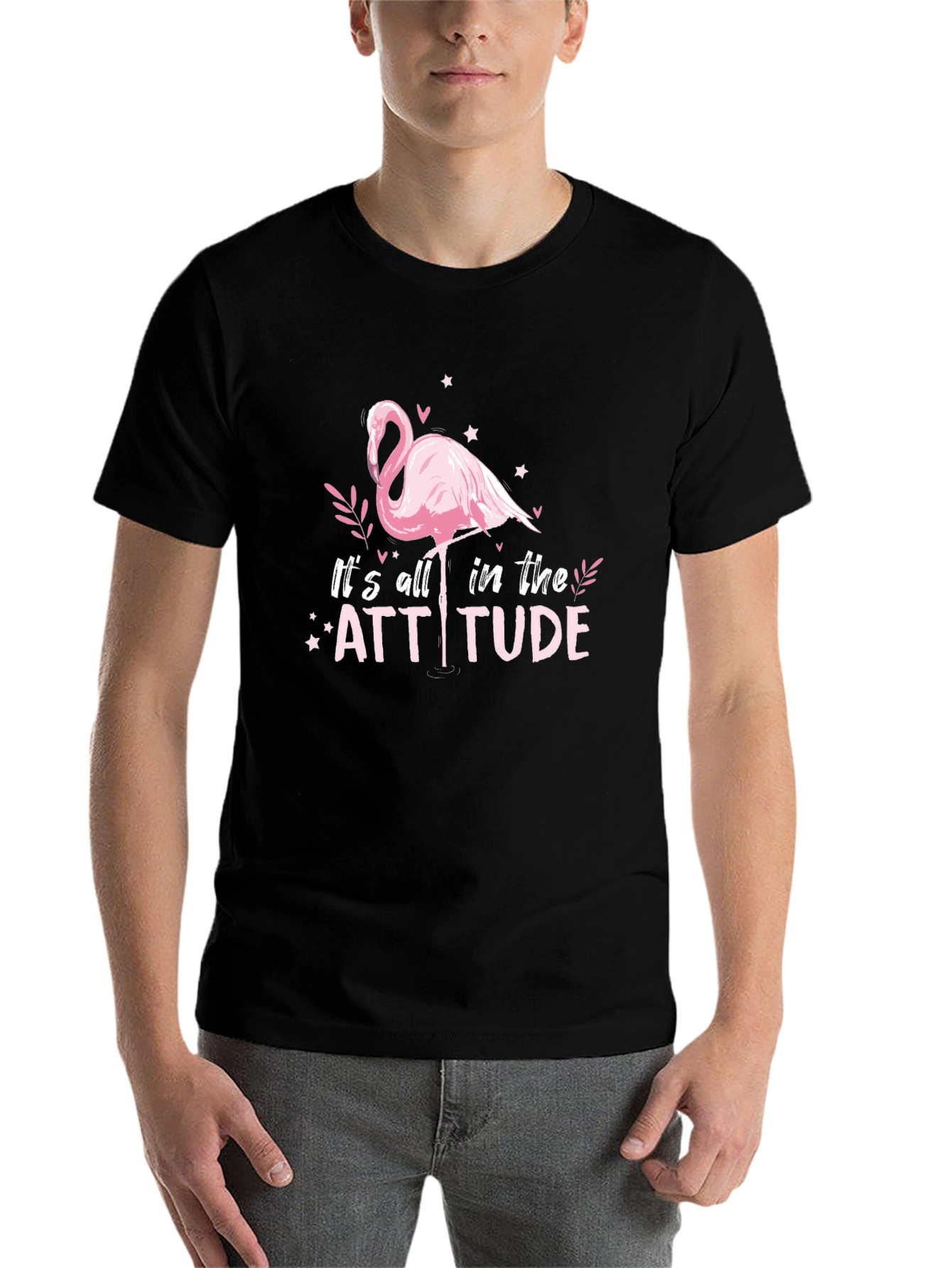 Black Attitude Flamingo Graphic Tee view 7