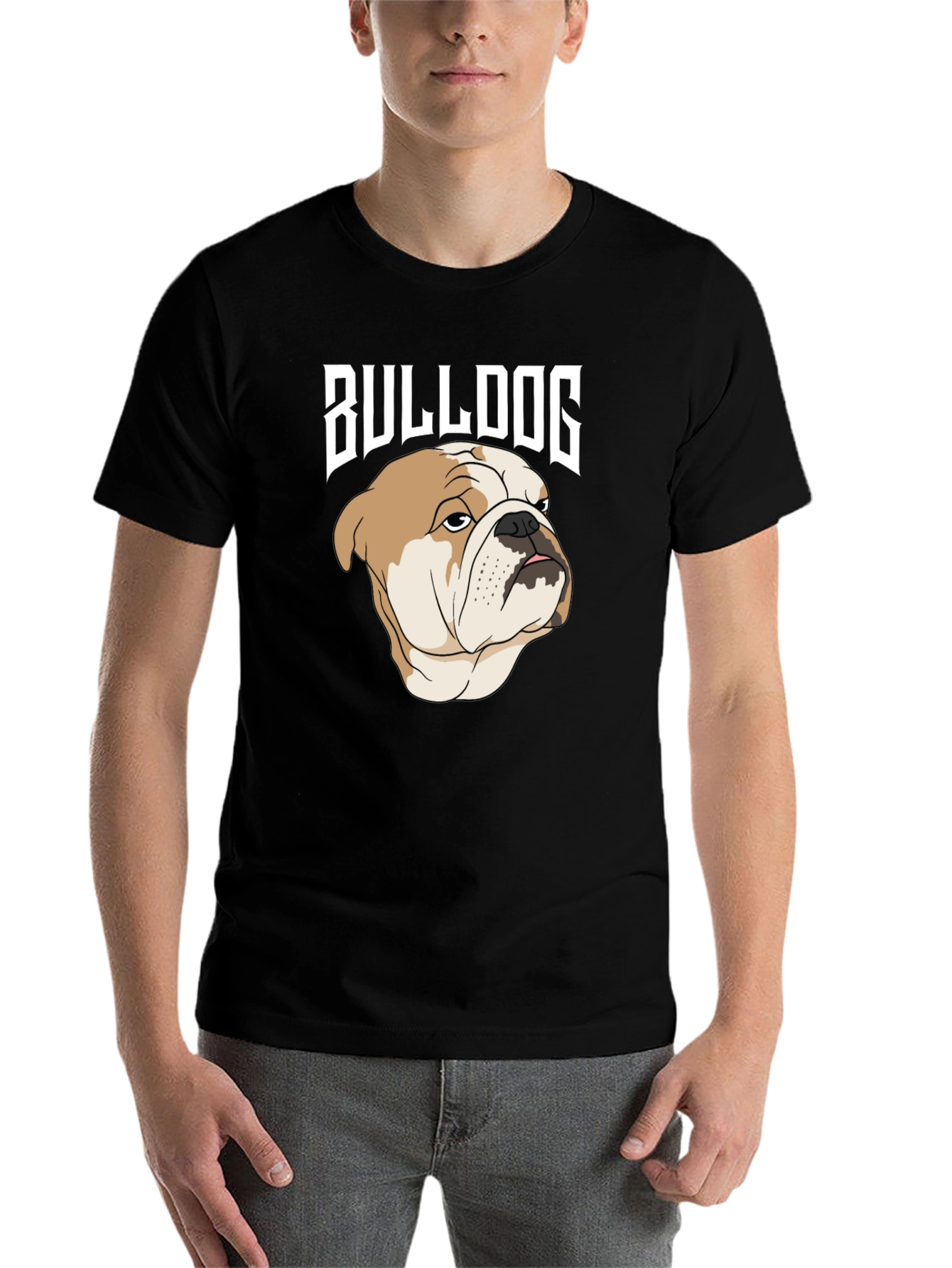 Black Bulldog Graphic Tee - Men's Black T-Shirt view 7