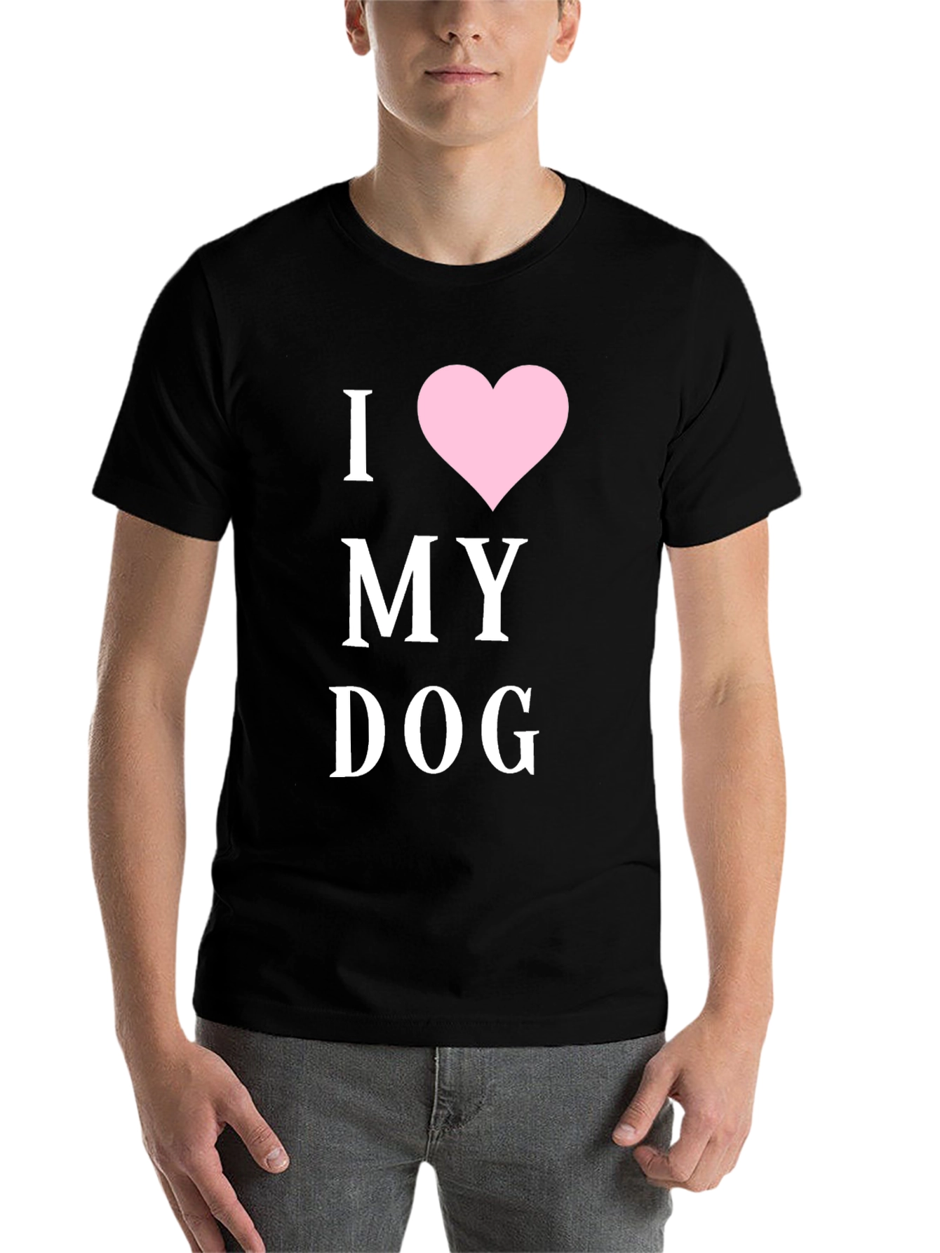 Black I Heart My Dog T-Shirt - Black Cotton Blend view 7