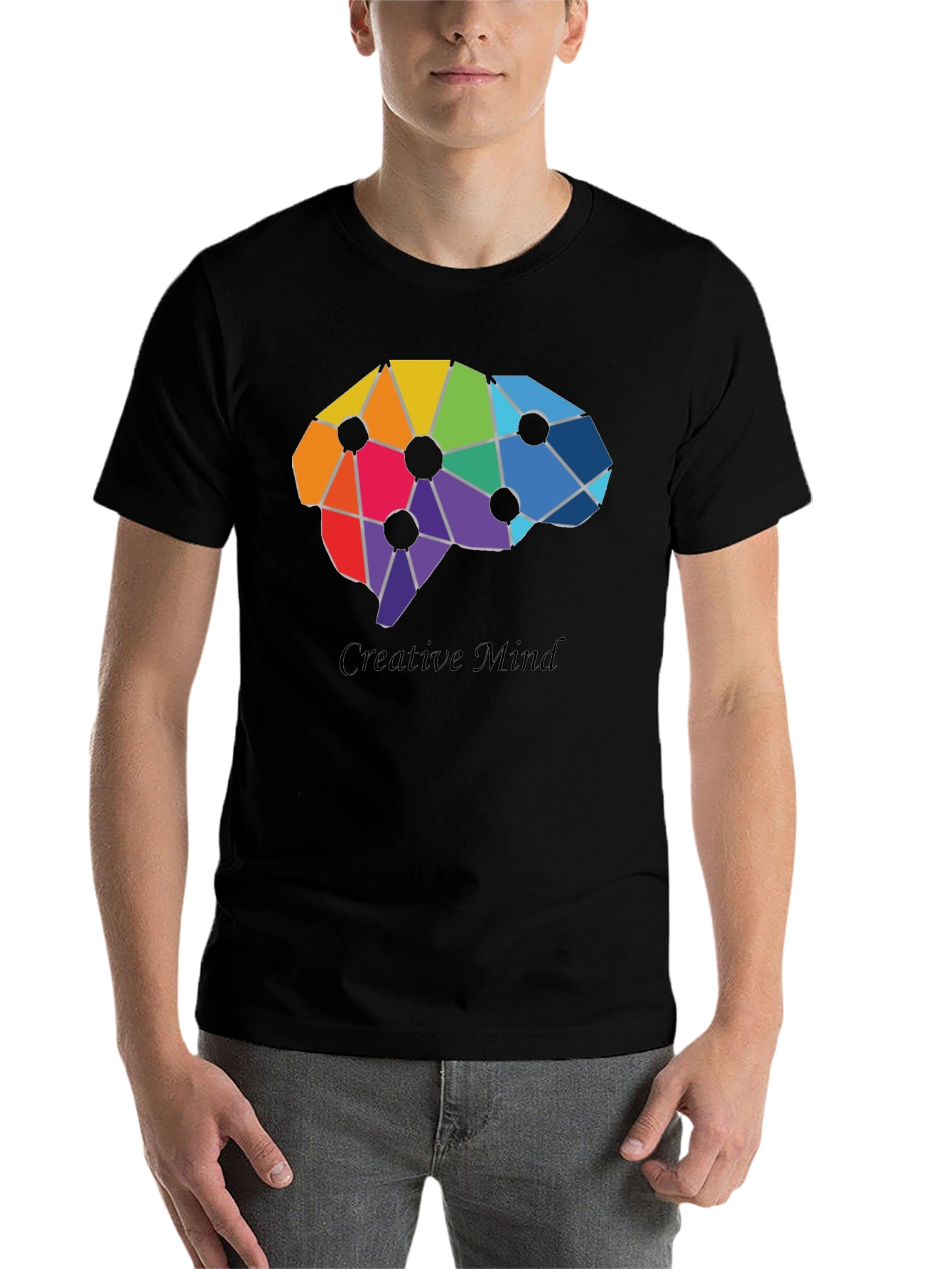 Black Creative Mind T-Shirt - Artistic Brain Design view 7