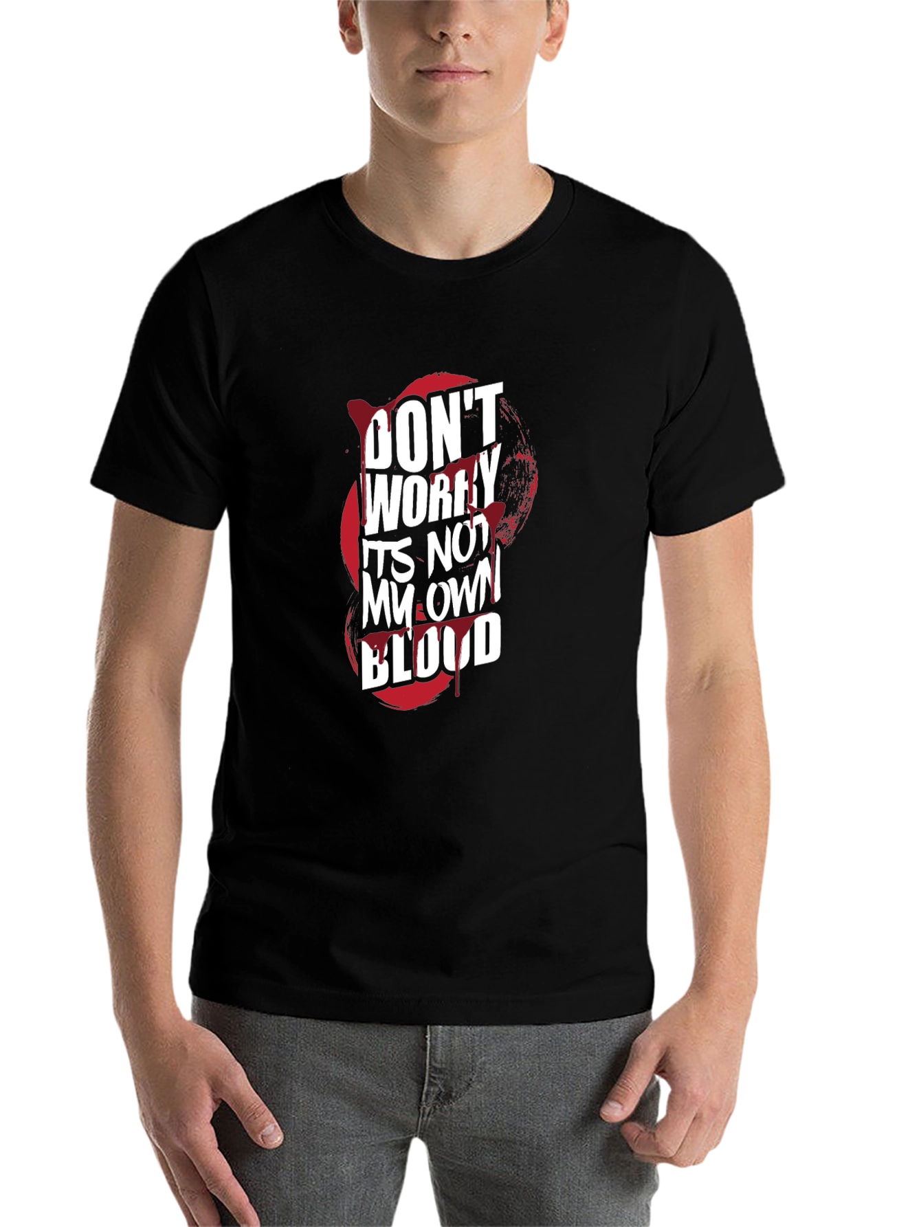 Black Don't Worry It's Not My Own Blood Graphic Tee view 7
