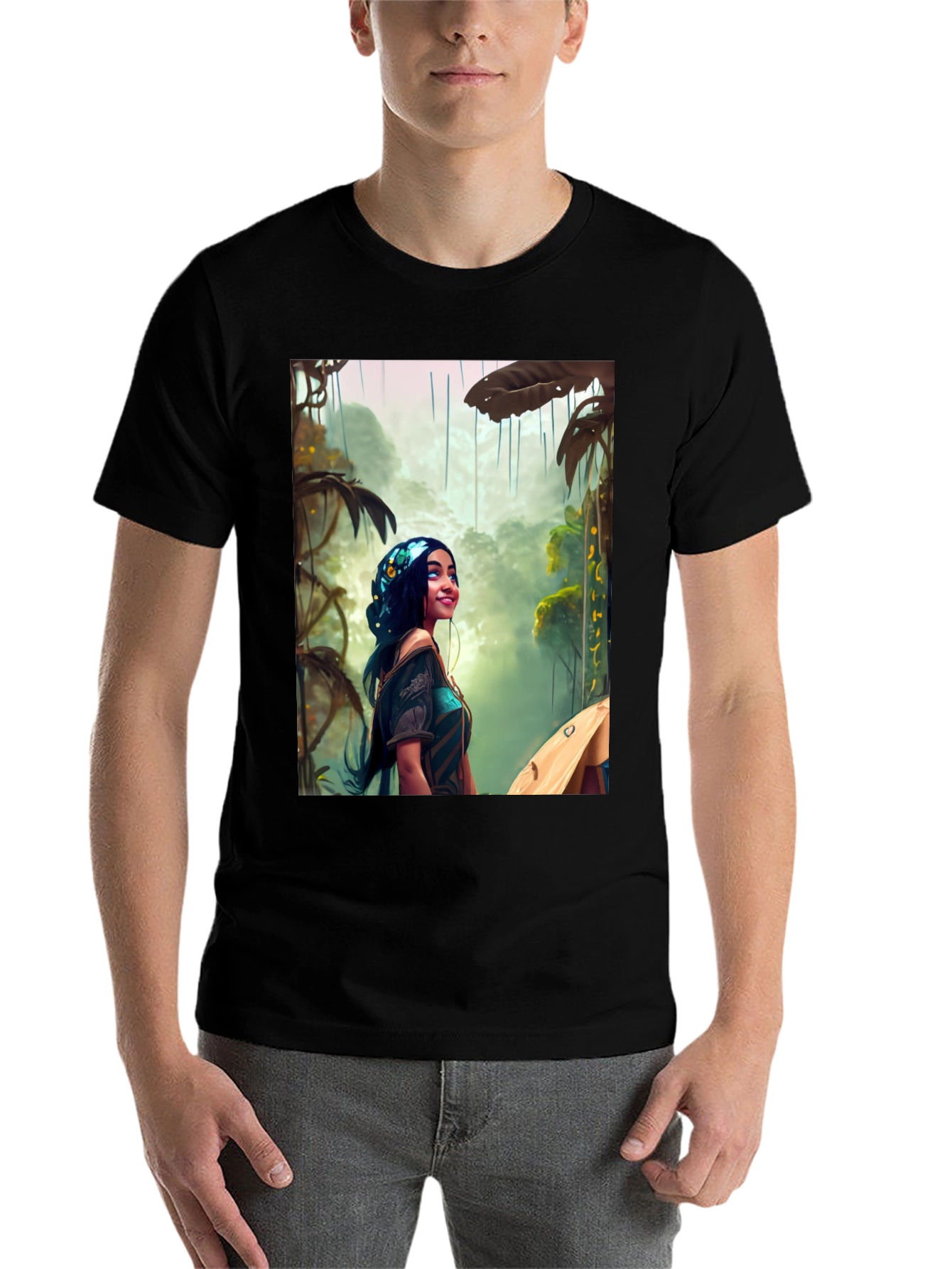 Black Jungle Girl Graphic Tee view 7