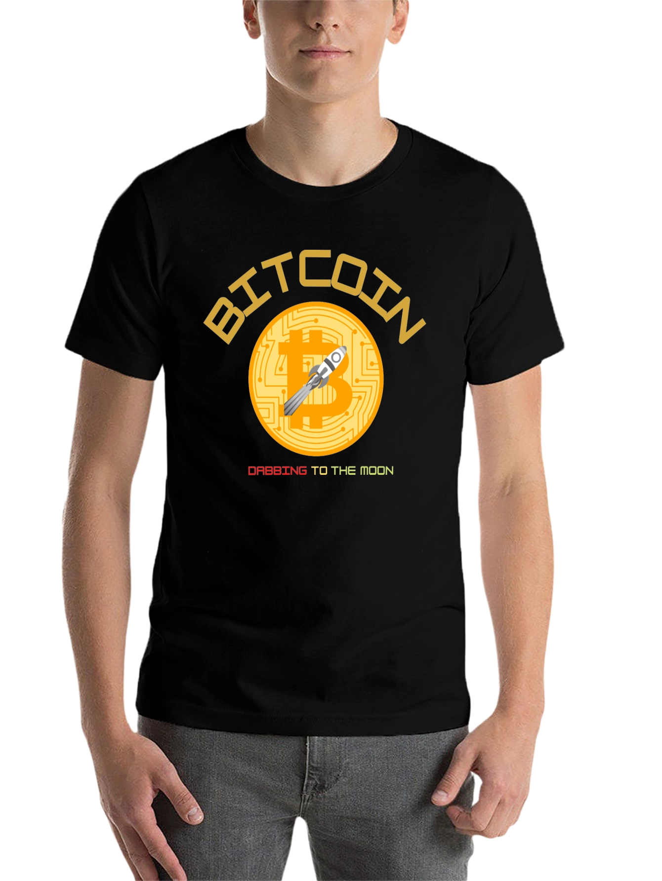 Black Bitcoin To The Moon Black T-Shirt view 7