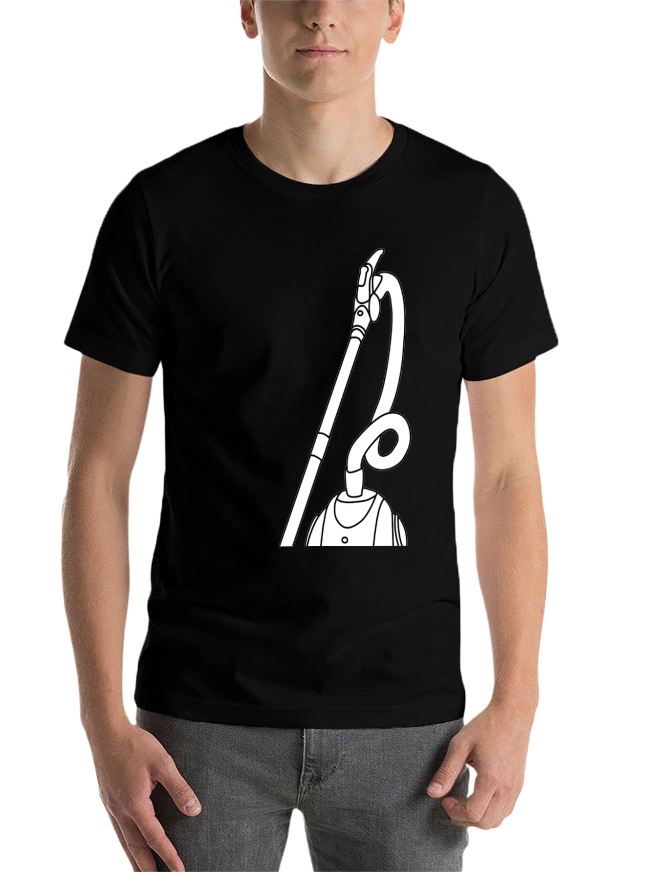 Black Funny Vacuum T-Shirt - Unique Graphic Tee view 7