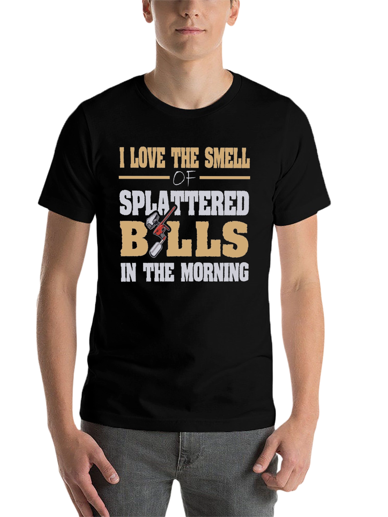 Black I Love Splattered Balls T-Shirt - Unique Design view 7