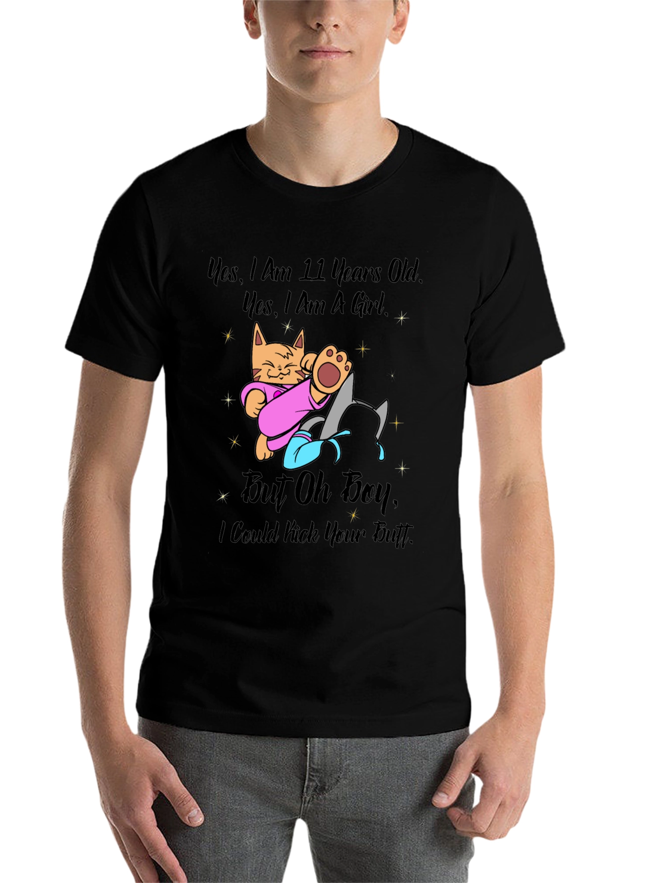 Black Girl Power Cat T-Shirt - 11 Years Old and Ready! view 7