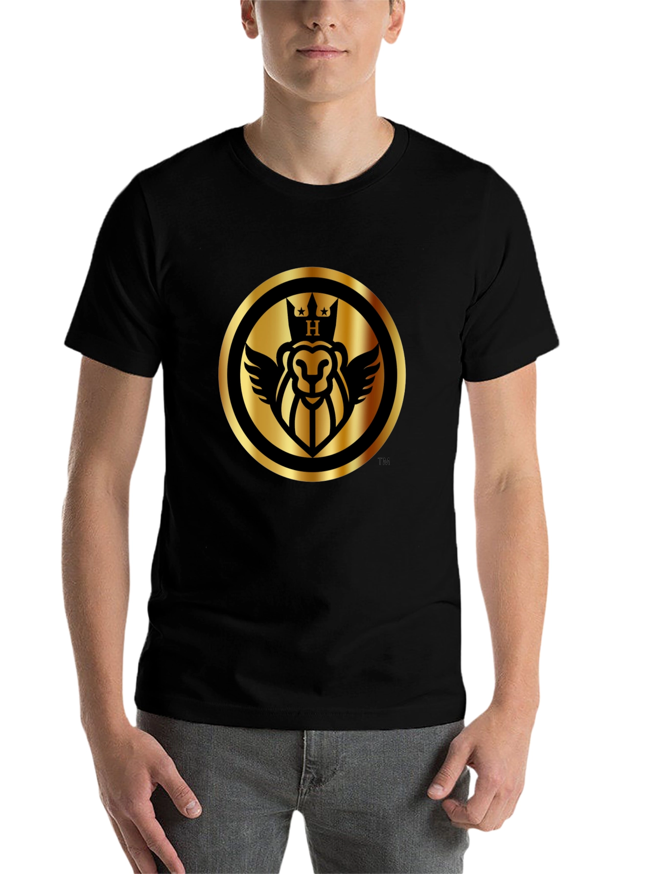 Black Royal Lion Black T-Shirt view 7