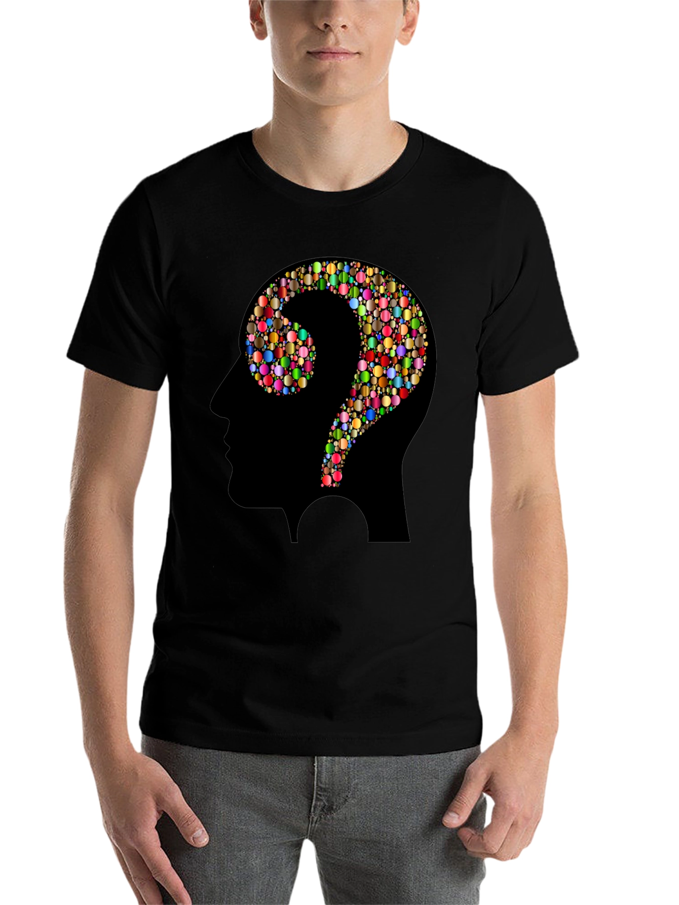 Black Question Mark Mind T-Shirt view 7