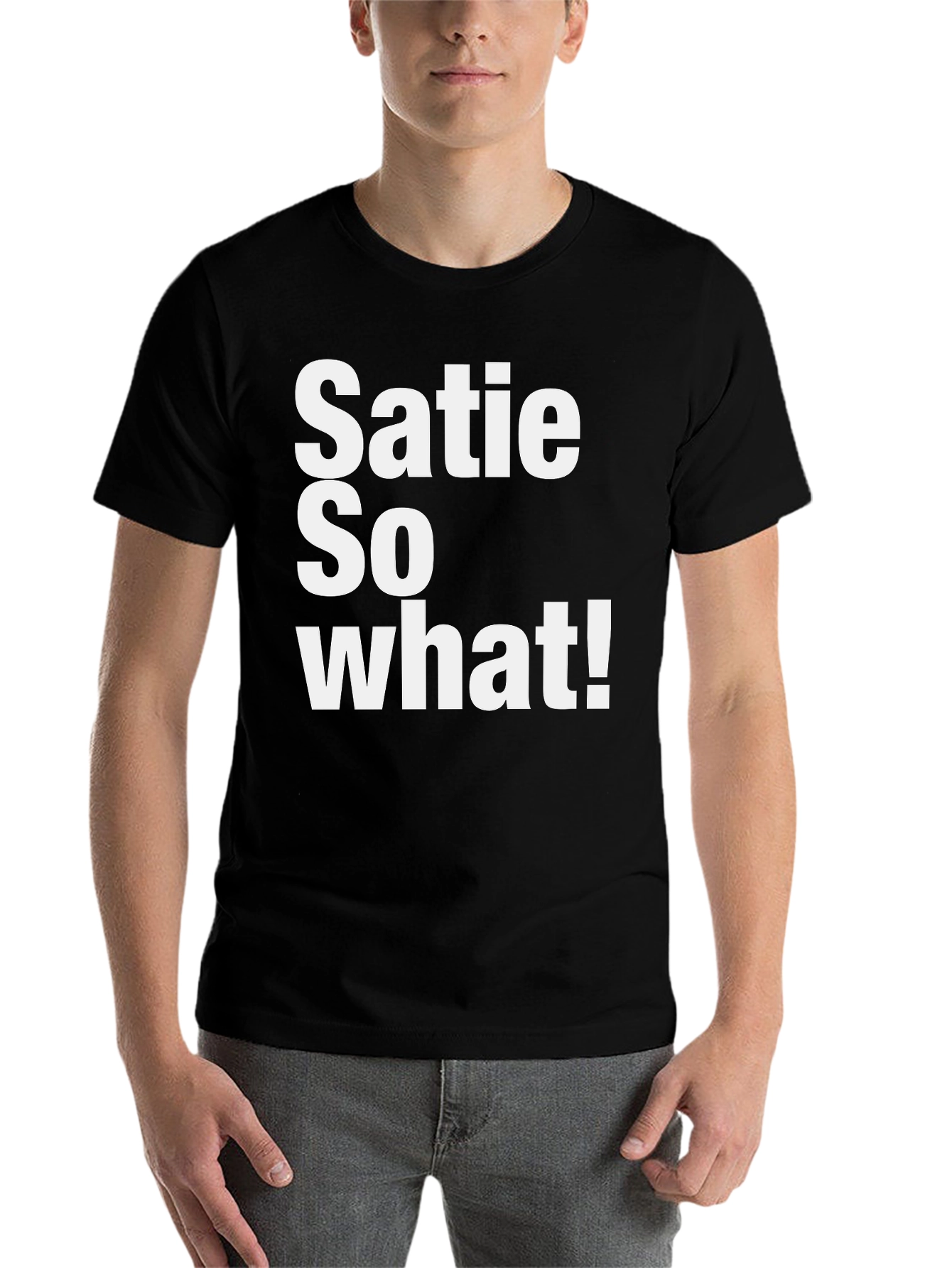 Black Satie So What! Graphic T-Shirt - Black Cotton Tee view 7