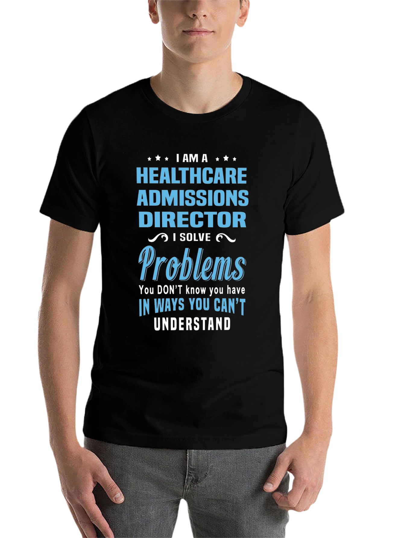 Black Healthcare Admissions Director Novelty T-Shirt view 7
