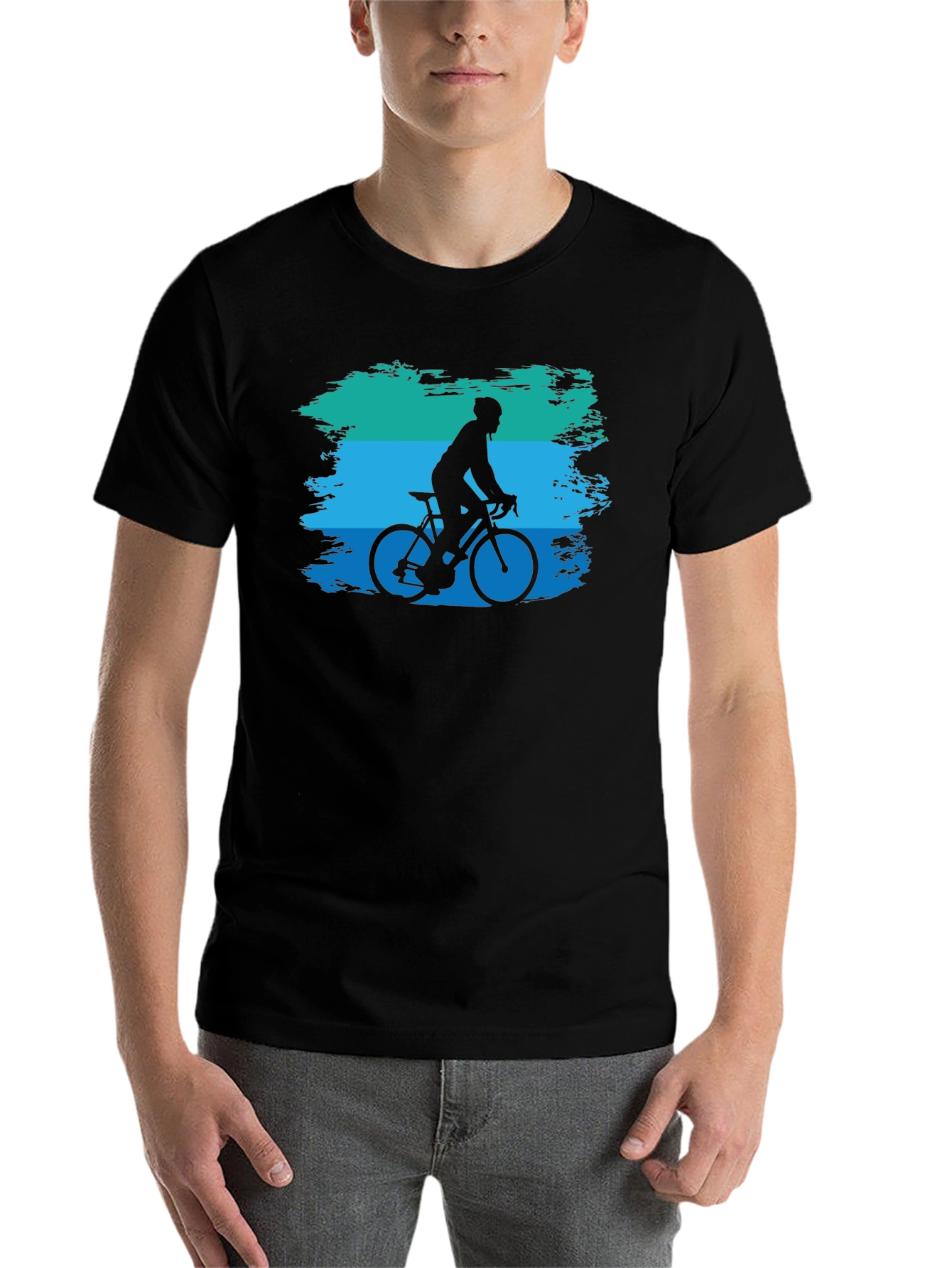 Black Cycling Silhouette Graphic Tee - Black view 7