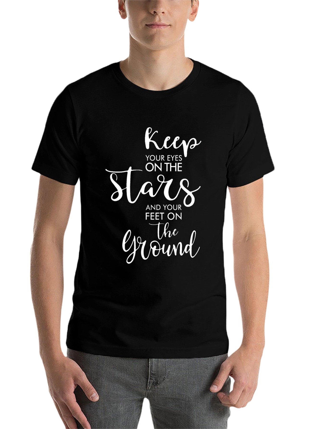 Black Keep Your Eyes On The Stars Graphic T-Shirt view 7