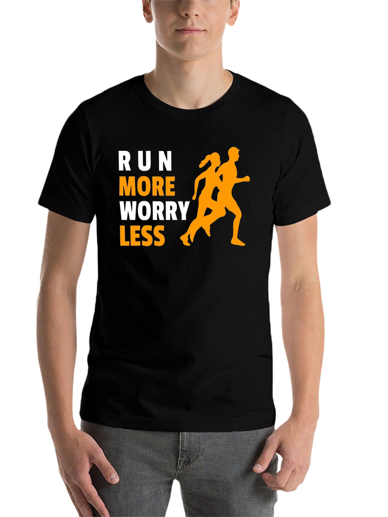 Run More Worry Less T-Shirt - Fitness Motivation - 7