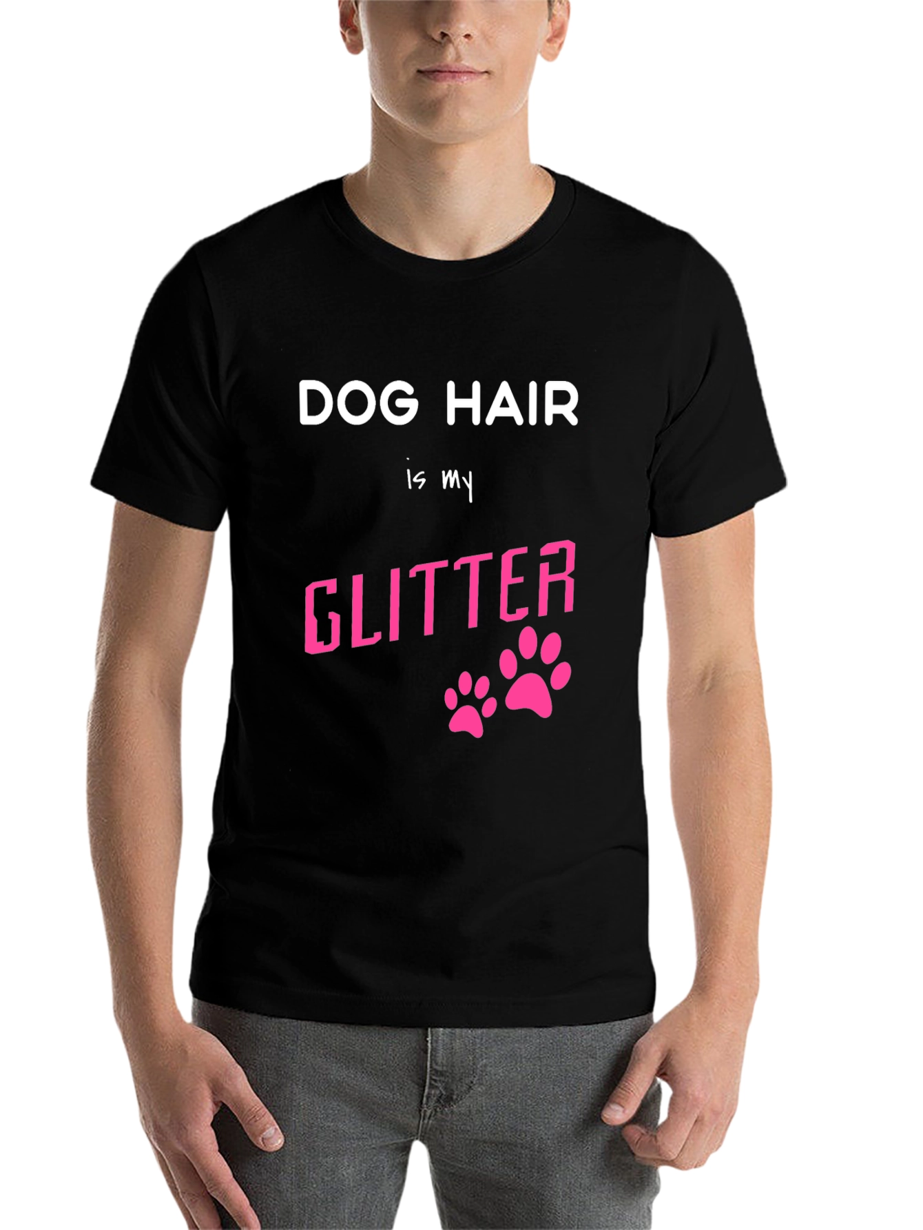 Black Dog Hair is My Glitter Graphic T-Shirt view 7