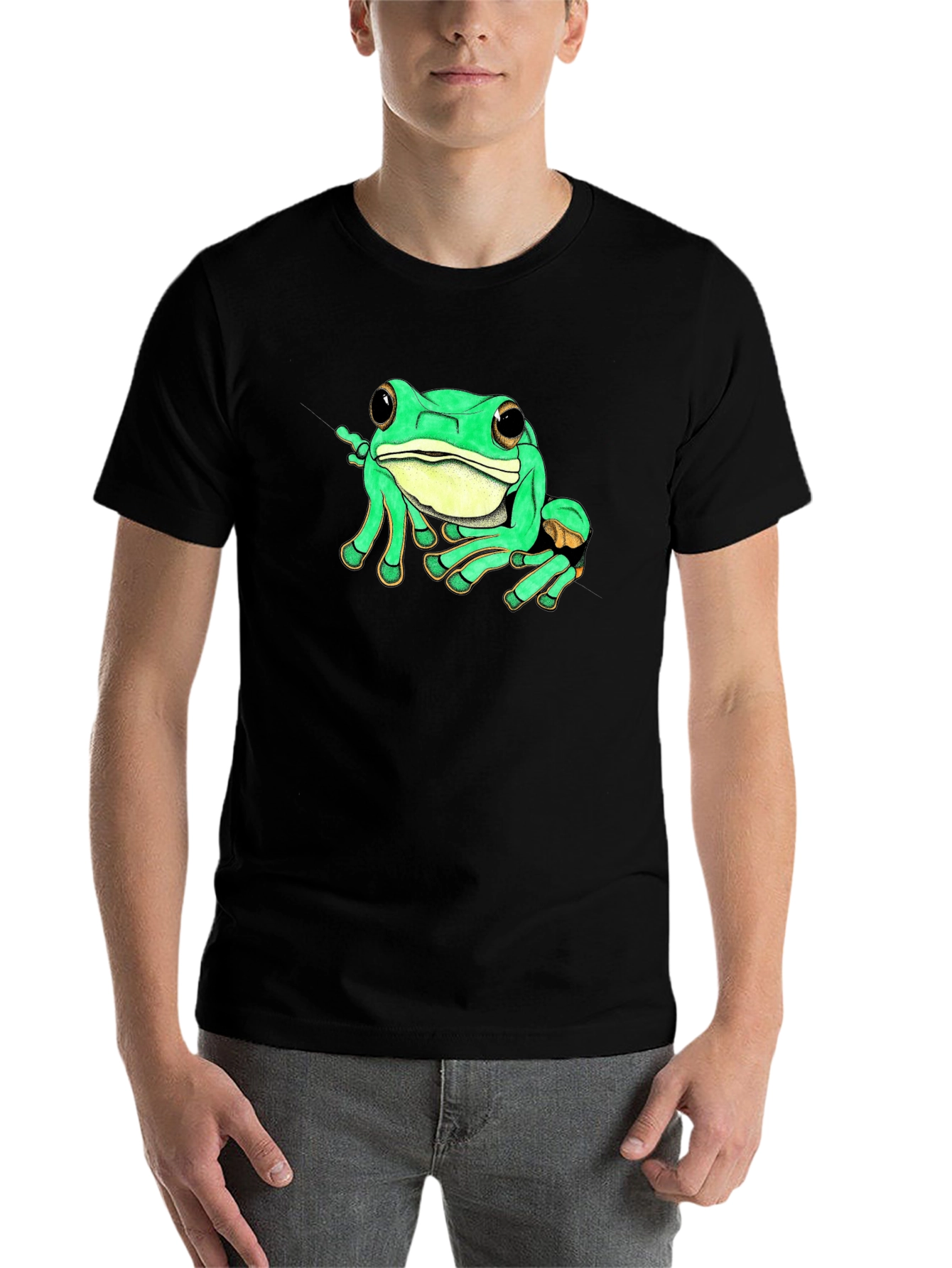 Black Cool Frog Graphic Tee - Black view 7