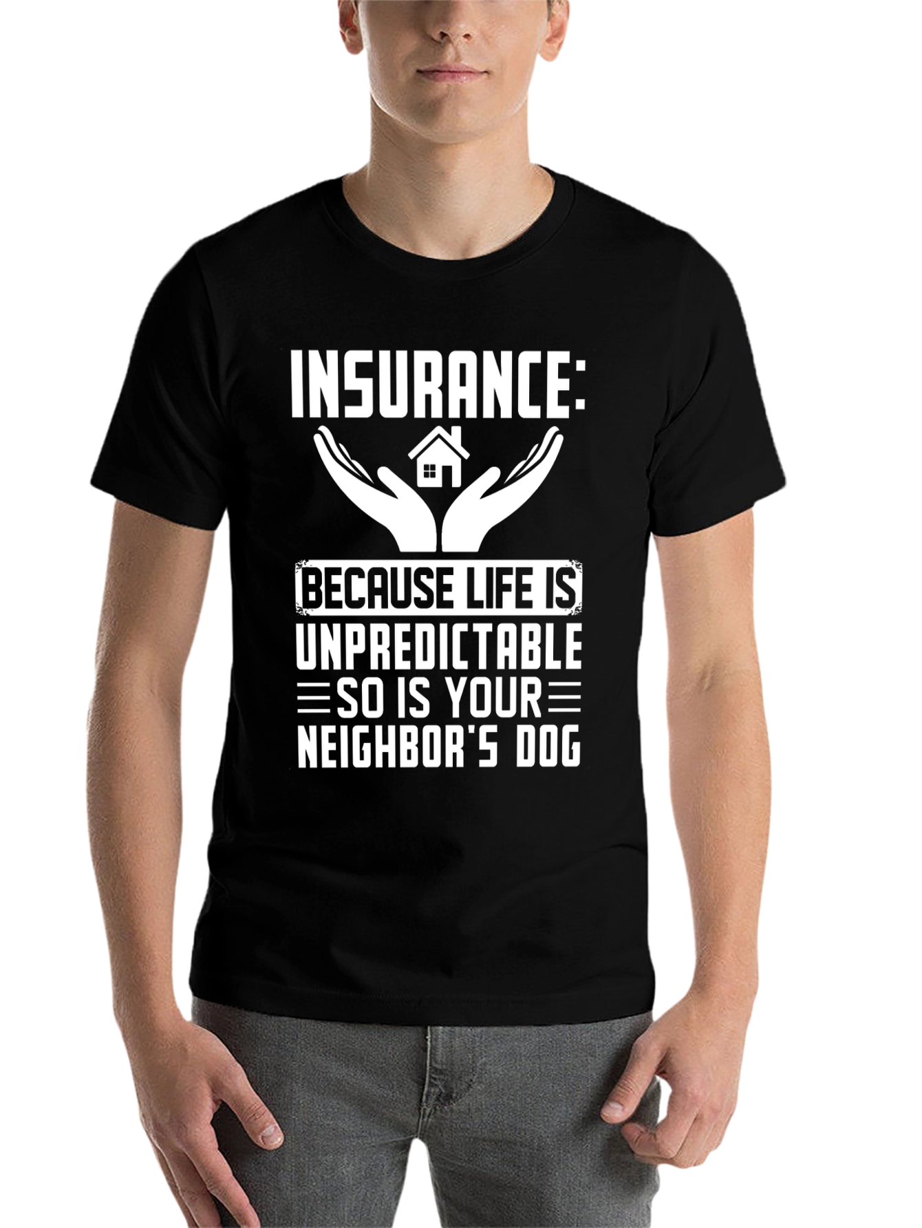 Black Insurance: Because Life is Unpredictable T-Shirt view 7