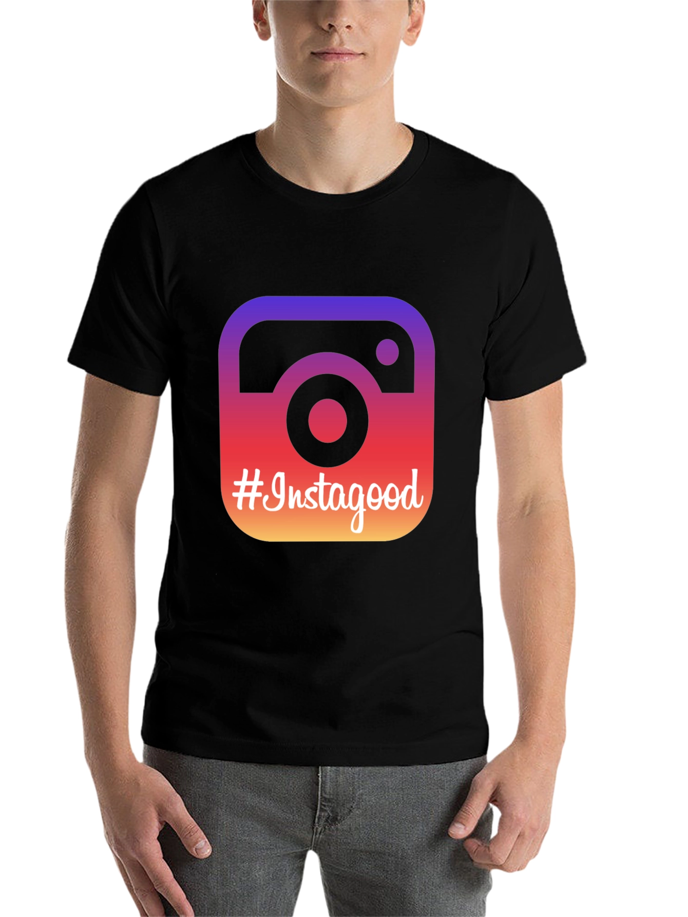 Black Instagood Graphic Tee - Stylish Black T-Shirt view 7
