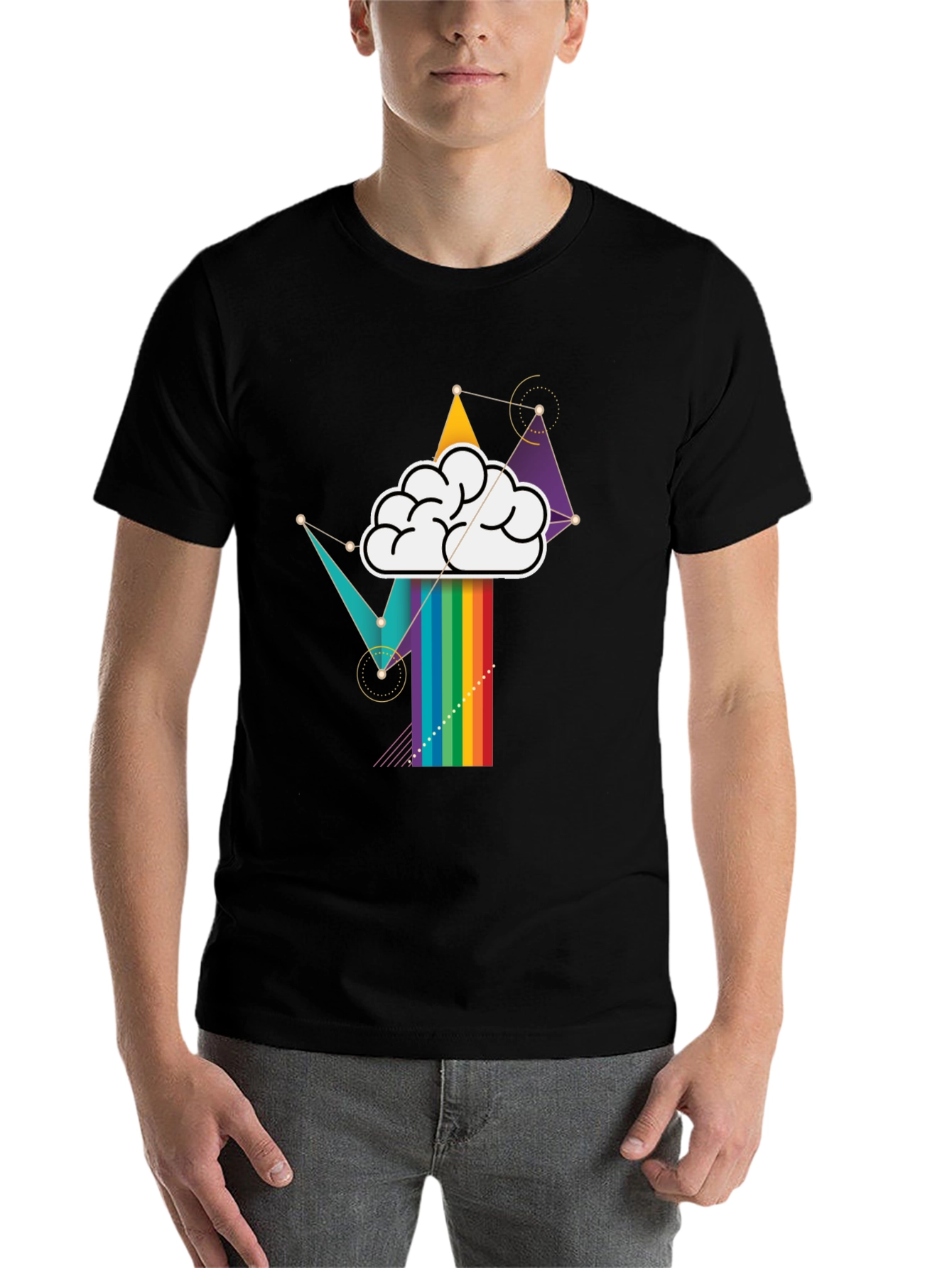 Black Brainstorm Rainbow T-Shirt view 7