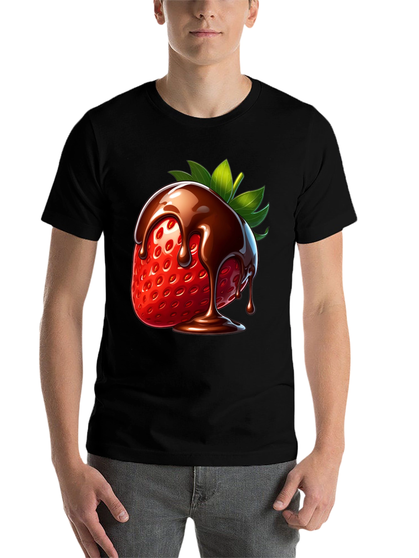 Black Chocolate Strawberry Graphic Tee view 7