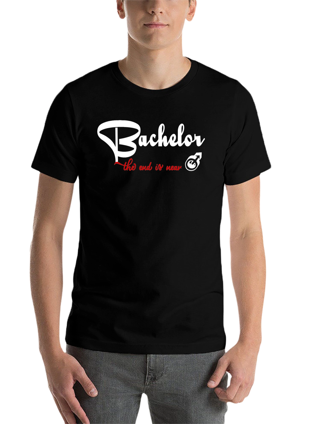 Black Bachelor The End Is Near Graphic T-Shirt view 7