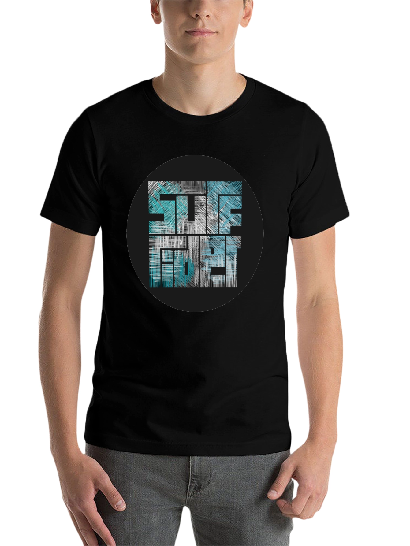 Black Stylish Graphic Tee - Surf Vibes view 7
