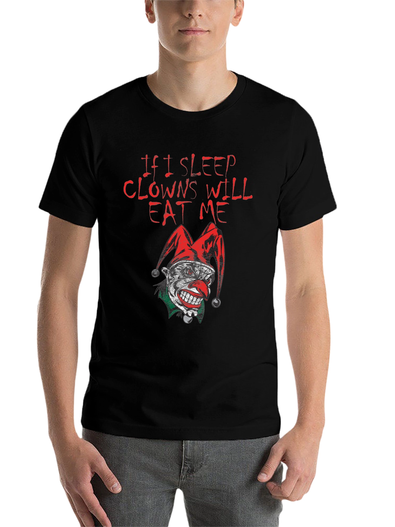 Black If I Sleep Clowns Will Eat Me Graphic T-Shirt view 7