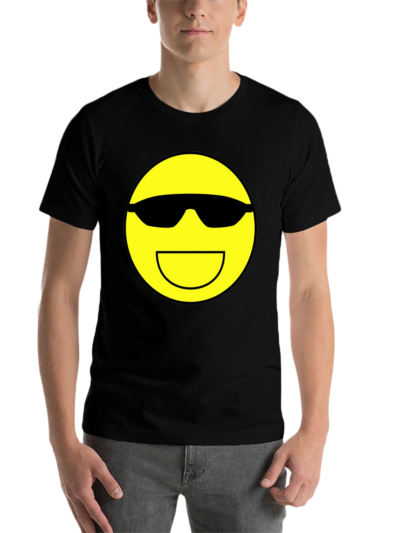 Black Cool Emoji Graphic Tee - Black view 7