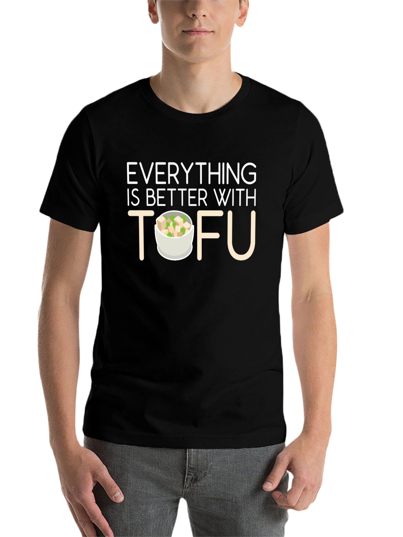Black Everything is Better with Tofu T-Shirt view 7
