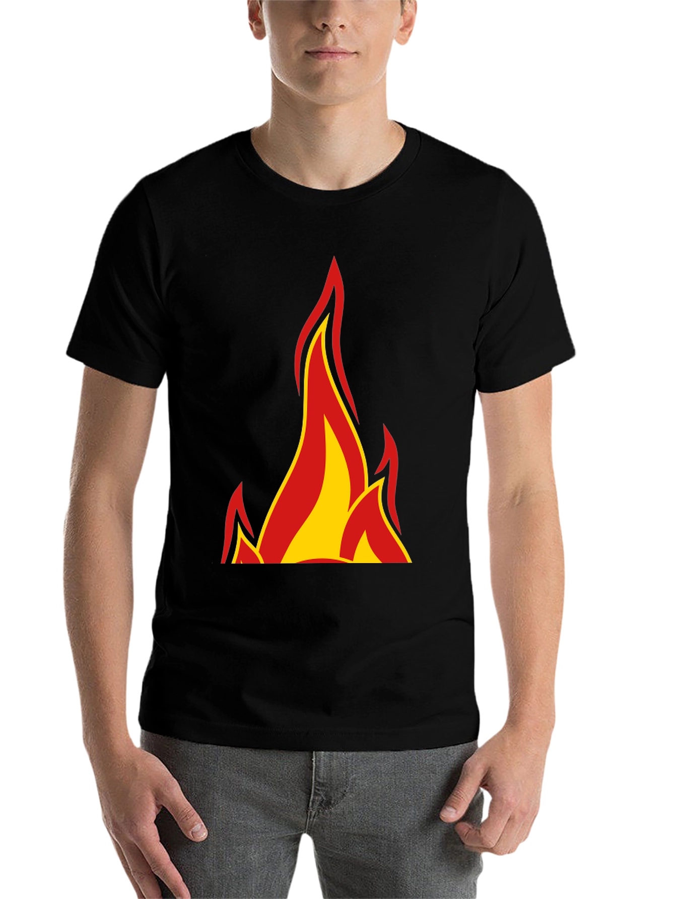 Black Flame Graphic Black T-Shirt view 7