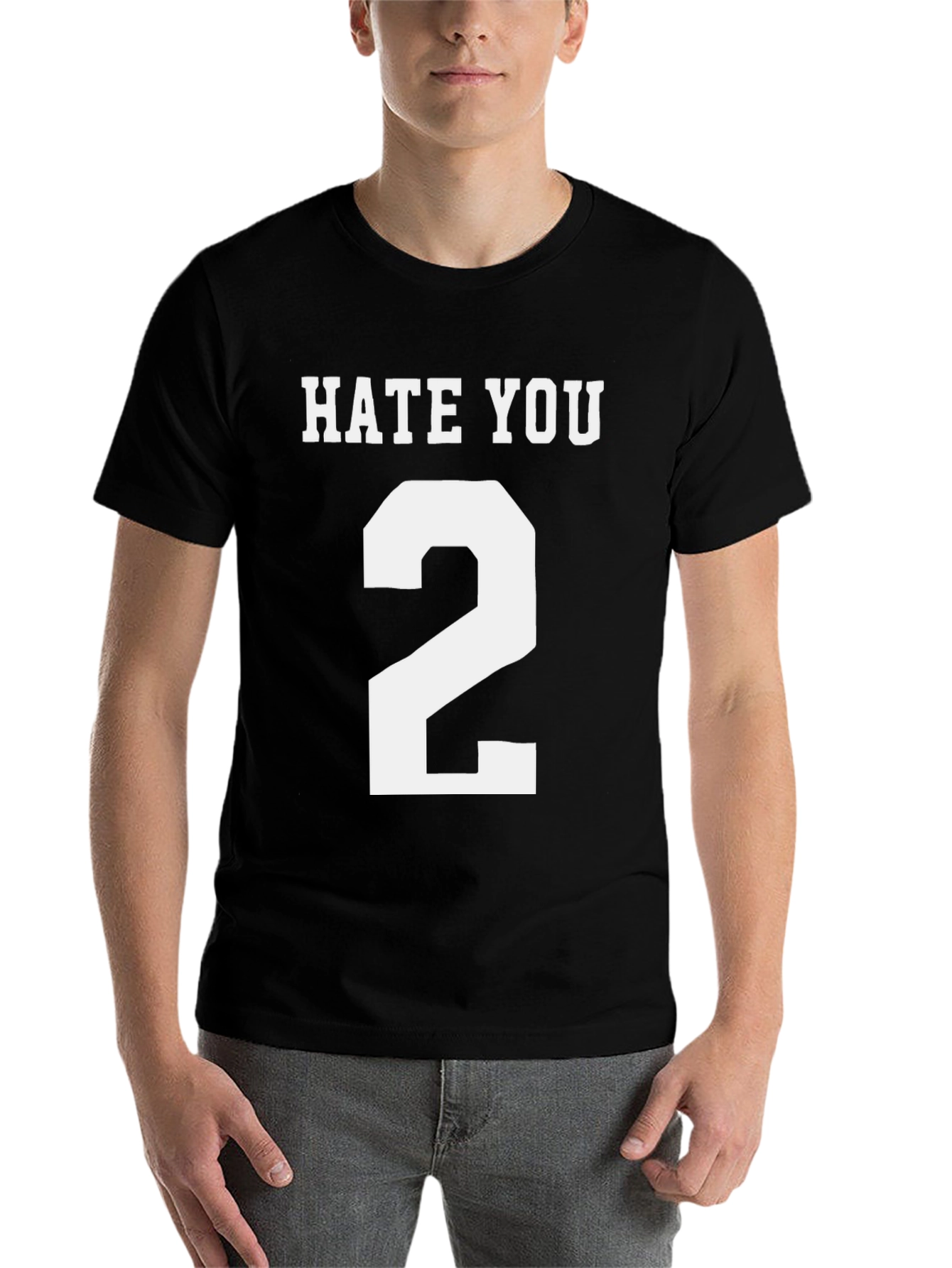 Black Hate You 2 T-Shirt - Funny Novelty Tee view 7