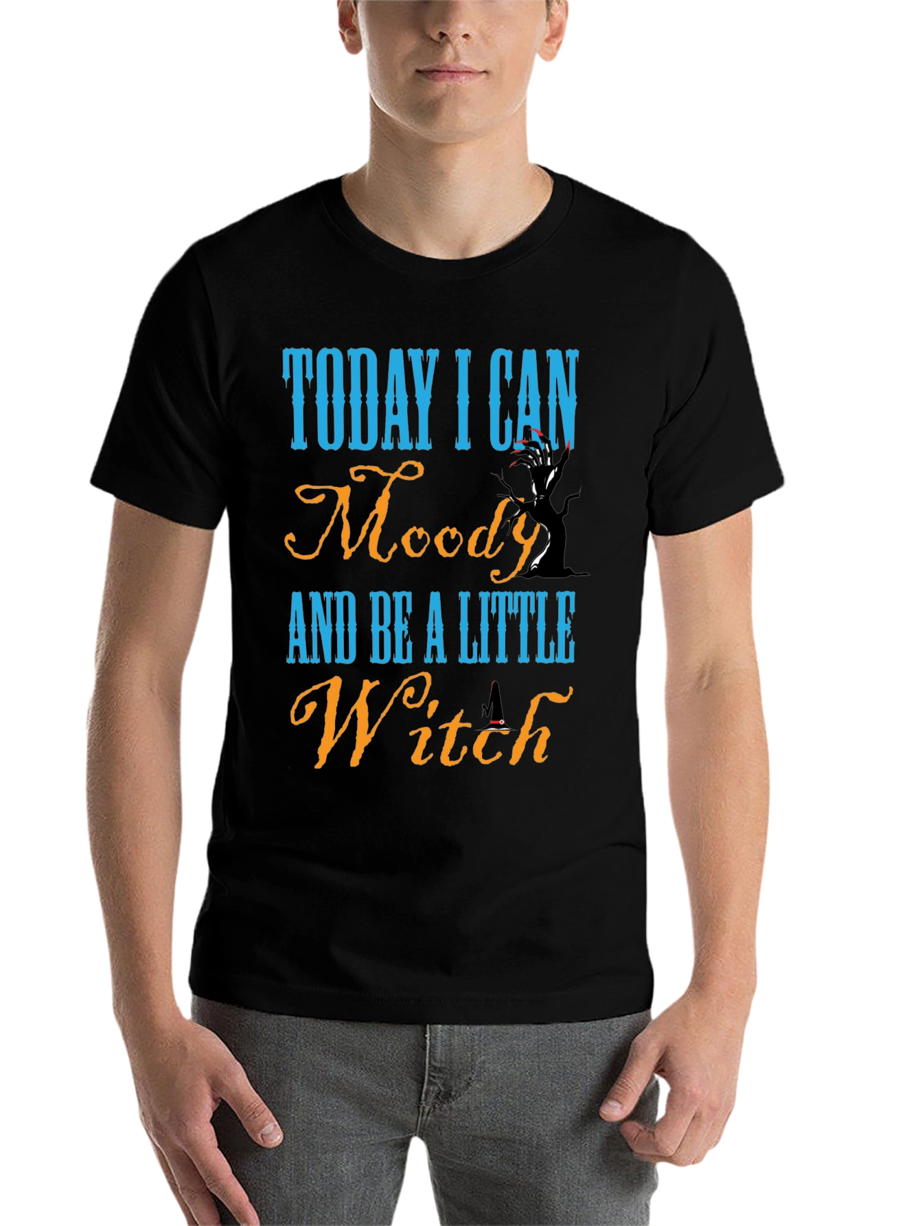 Black Today I Can Moody & Be a Little Witch Black T-Shirt view 7