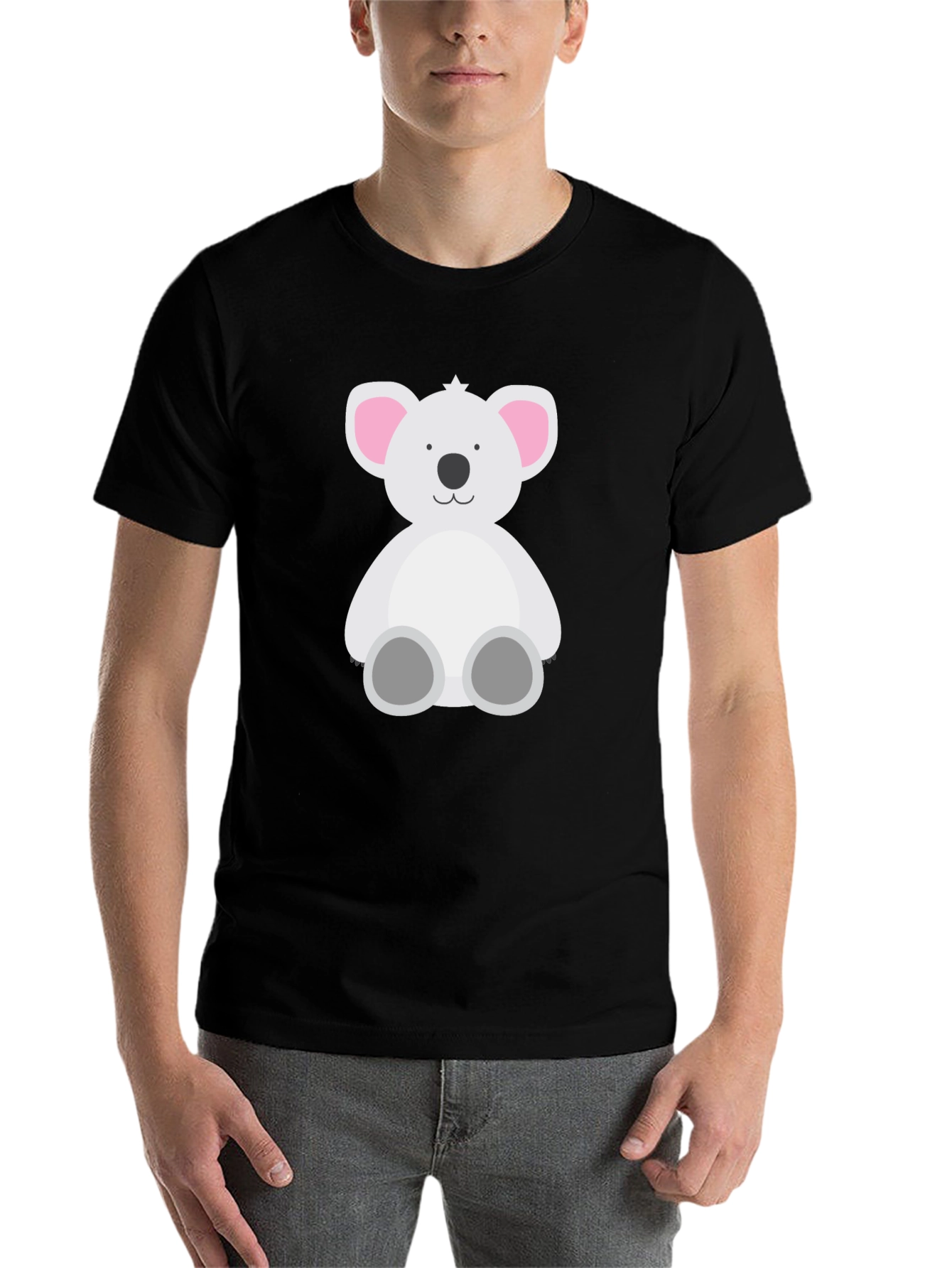 Black Cute Koala Bear Graphic T-Shirt view 7