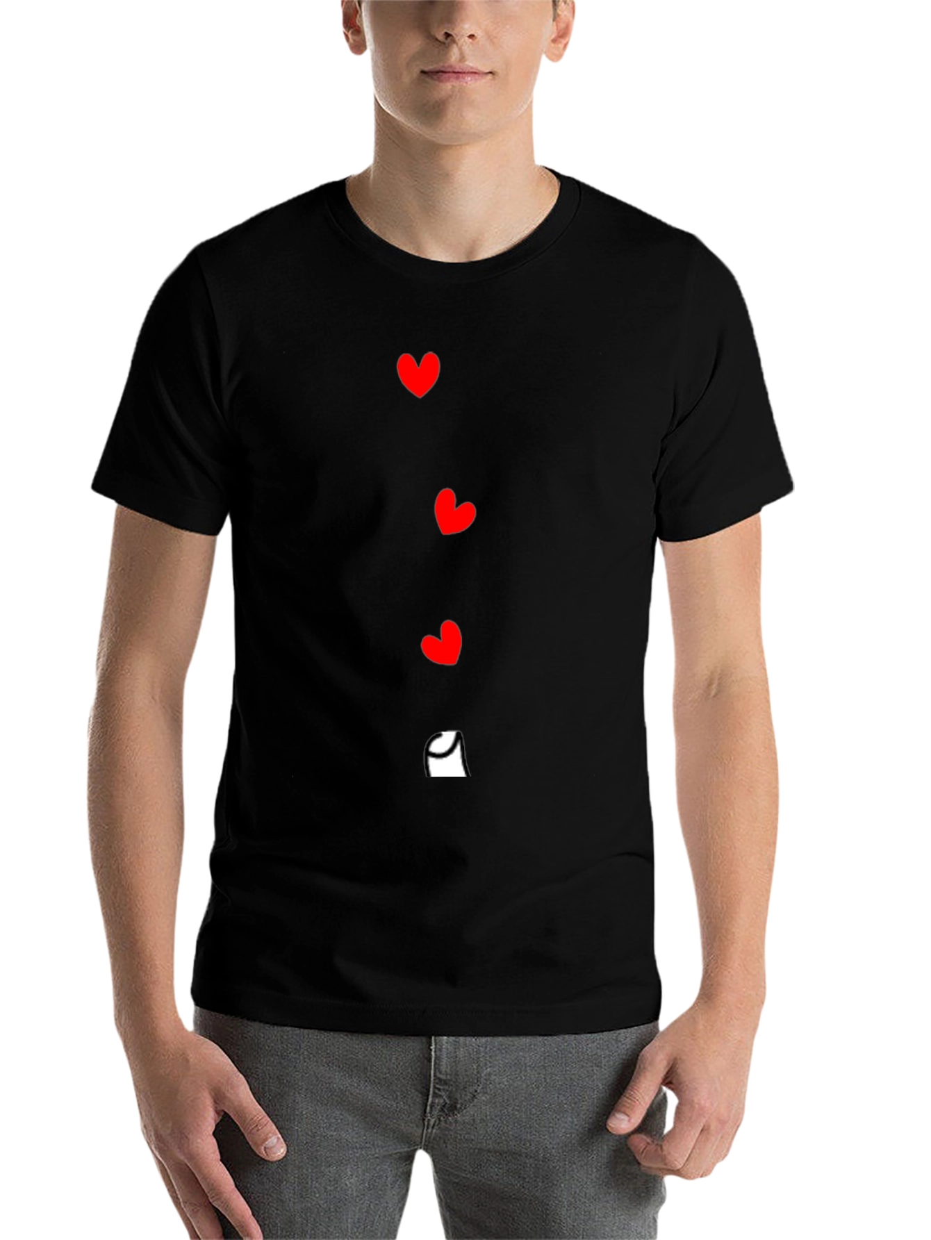Black Heart Stack Graphic Tee - Black view 7