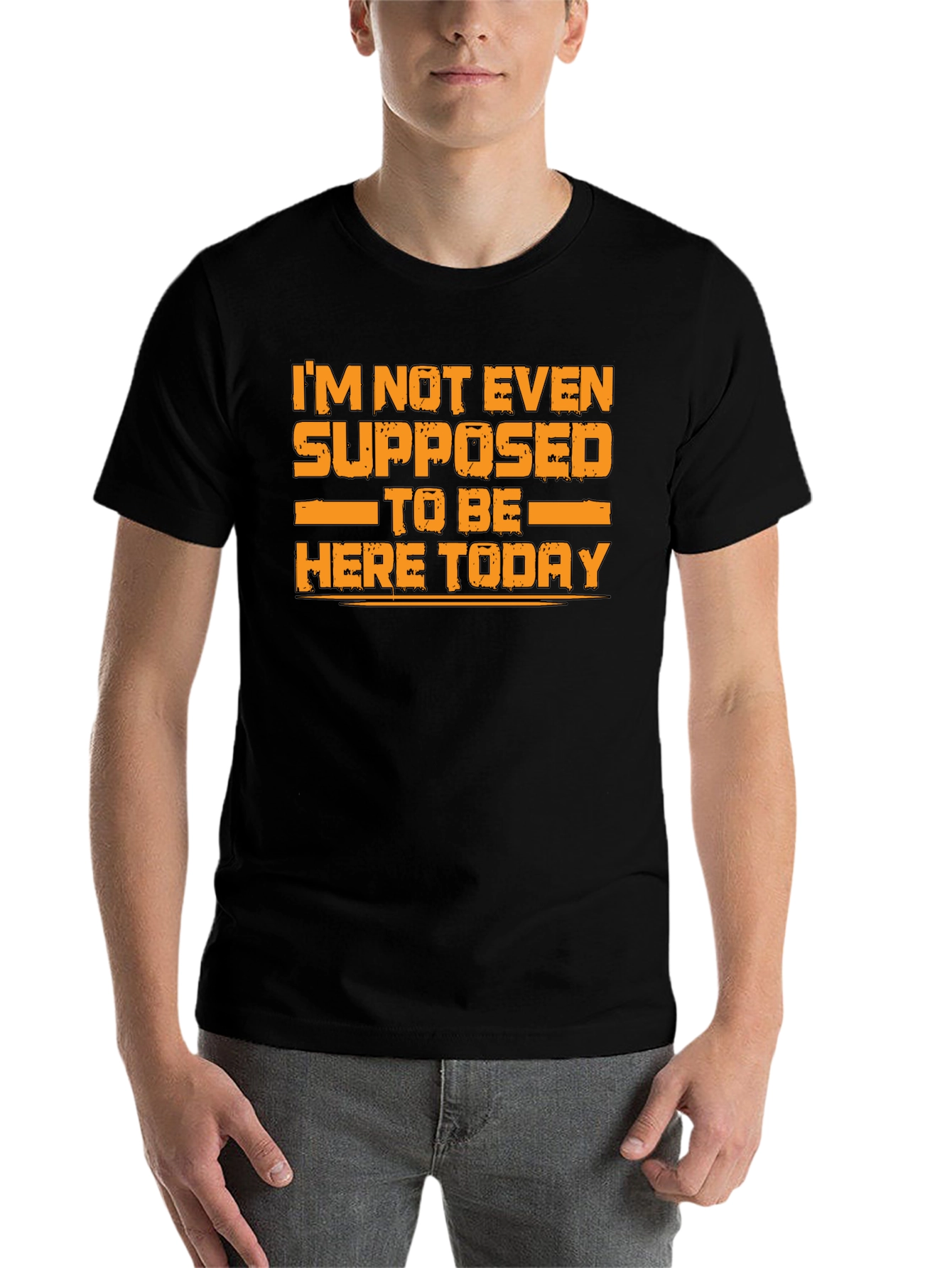 Black Humorous Graphic Tee - I'm Not Even Supposed to Be Here Today view 7