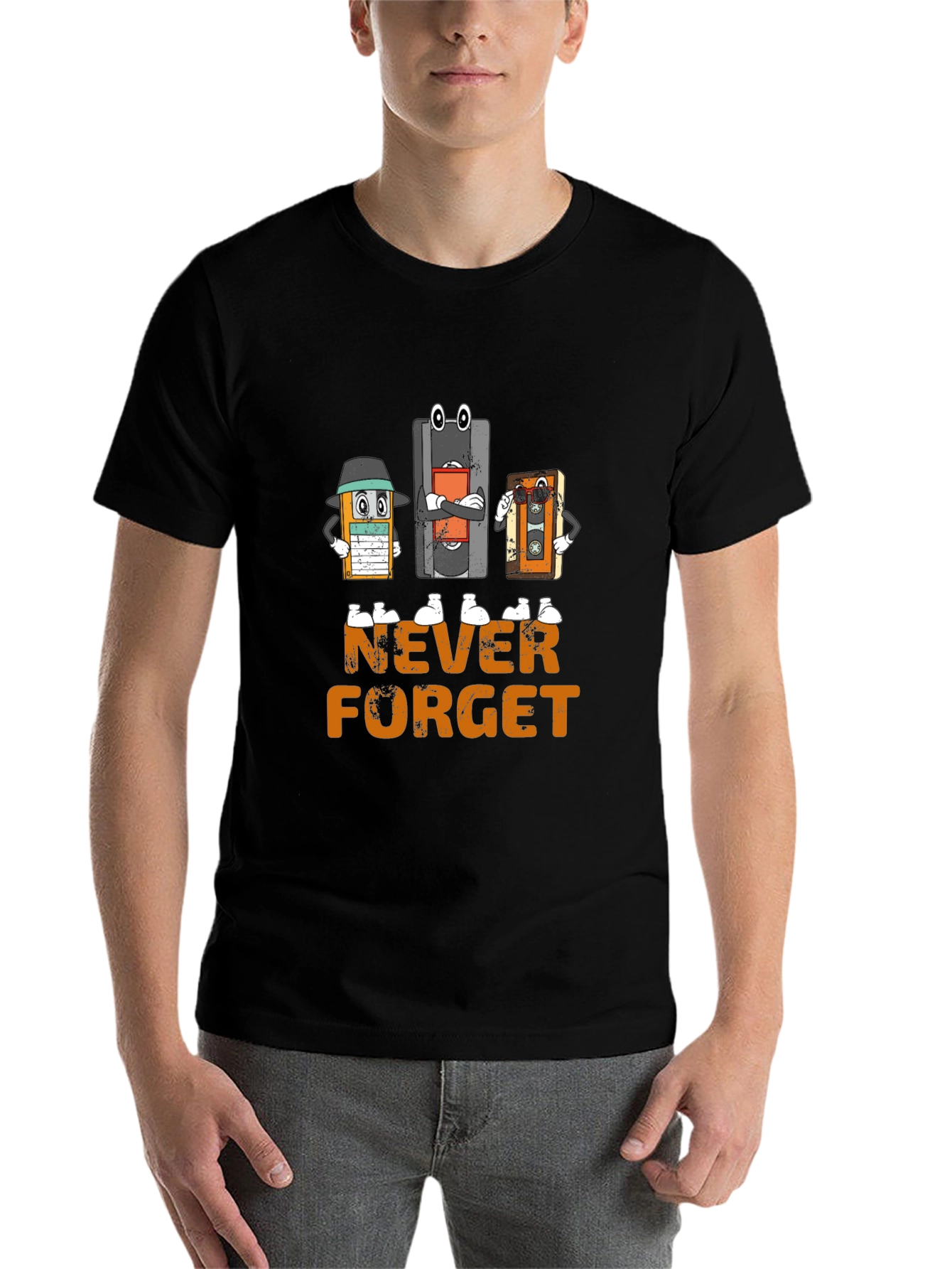 Black Never Forget Cassette T-Shirt view 7
