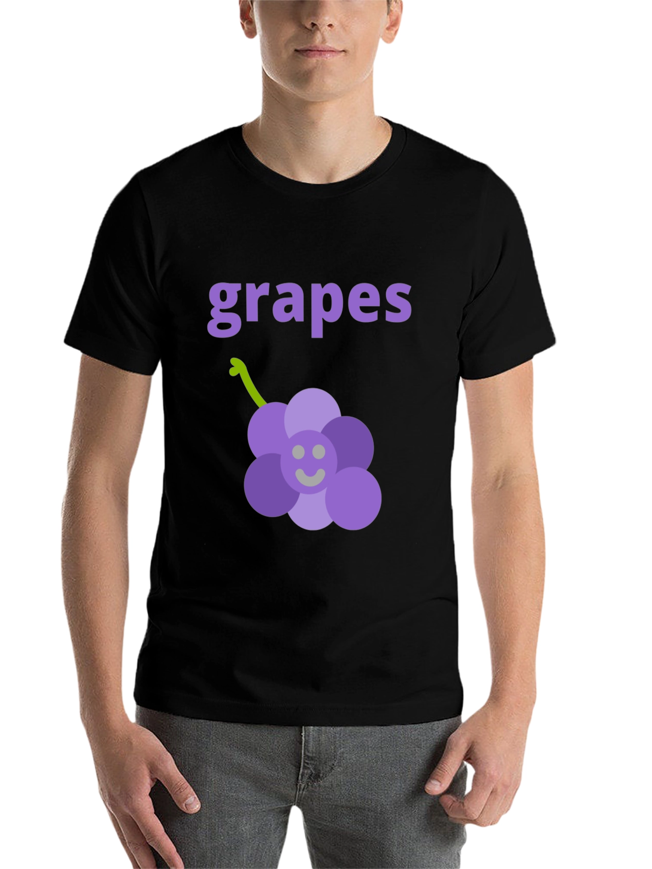 Black Cute Grapes Graphic Black T-Shirt view 7