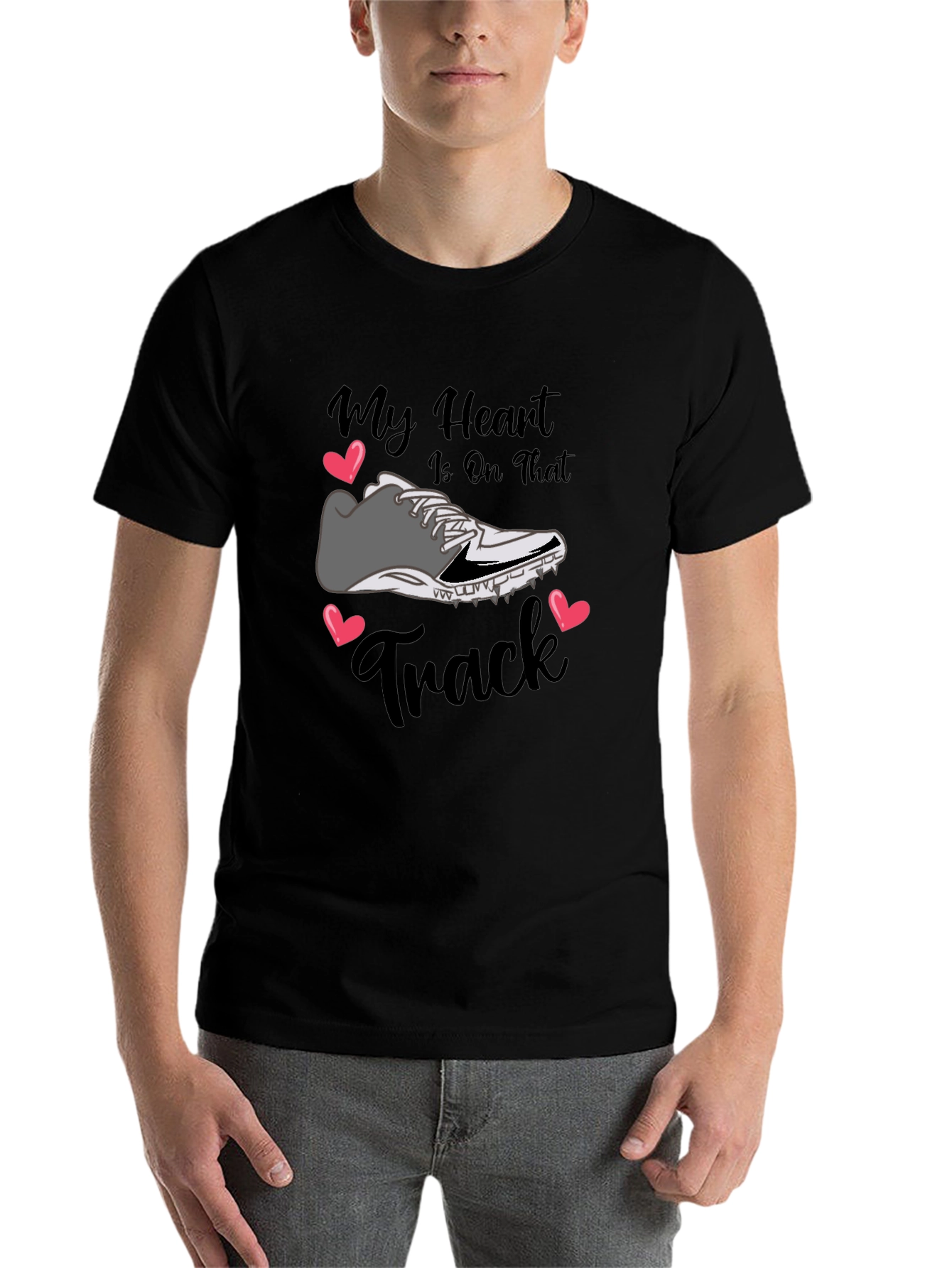 Black My Heart Is On That Track T-Shirt view 7