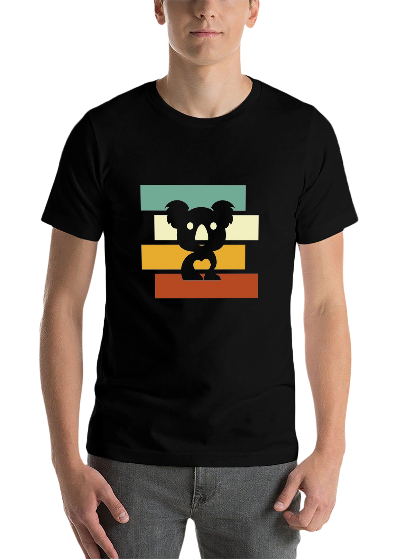 Black Retro Koala T-Shirt - Black Graphic Tee view 7