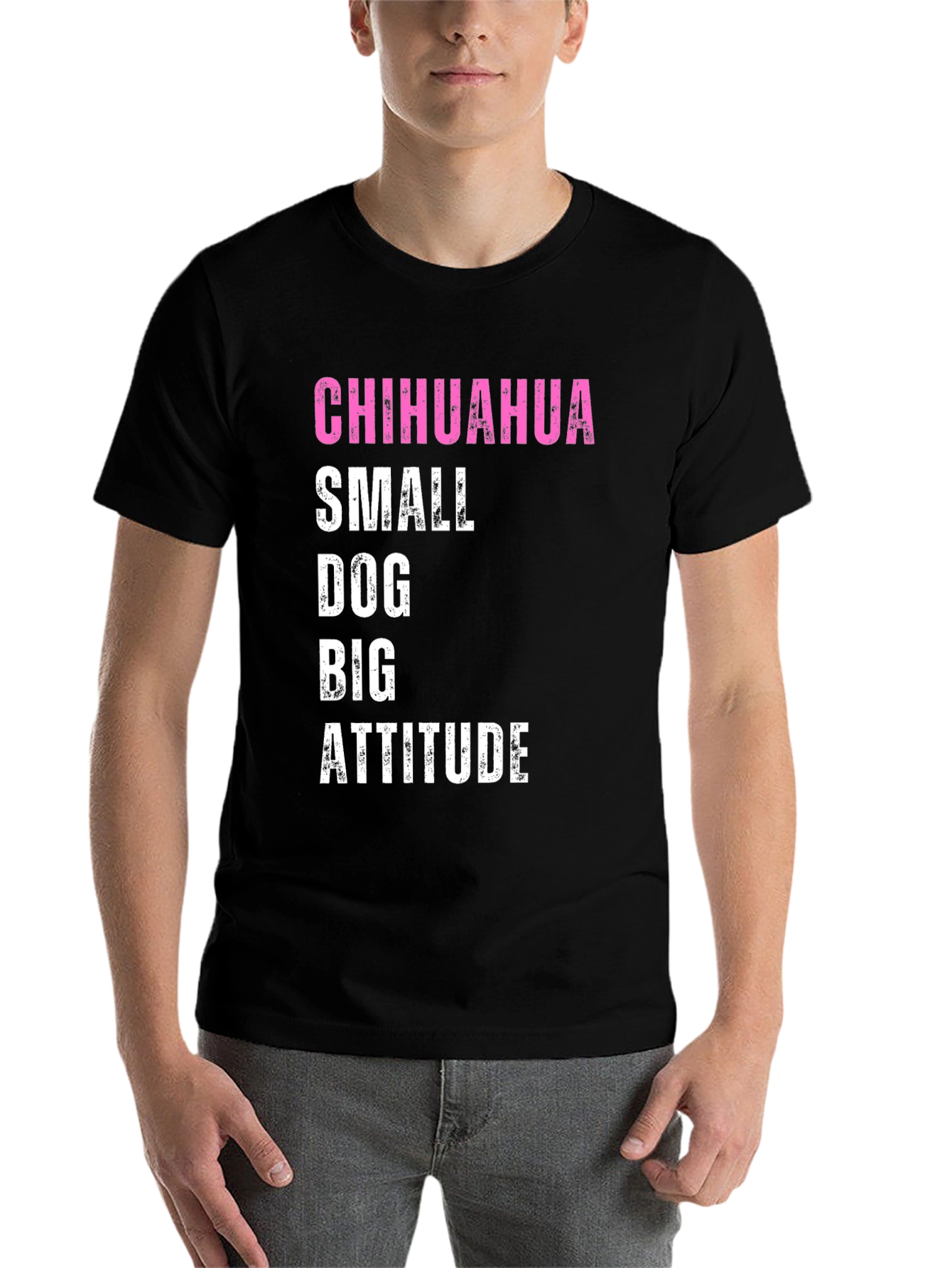 Black Chihuahua Small Dog Big Attitude Graphic Tee view 7